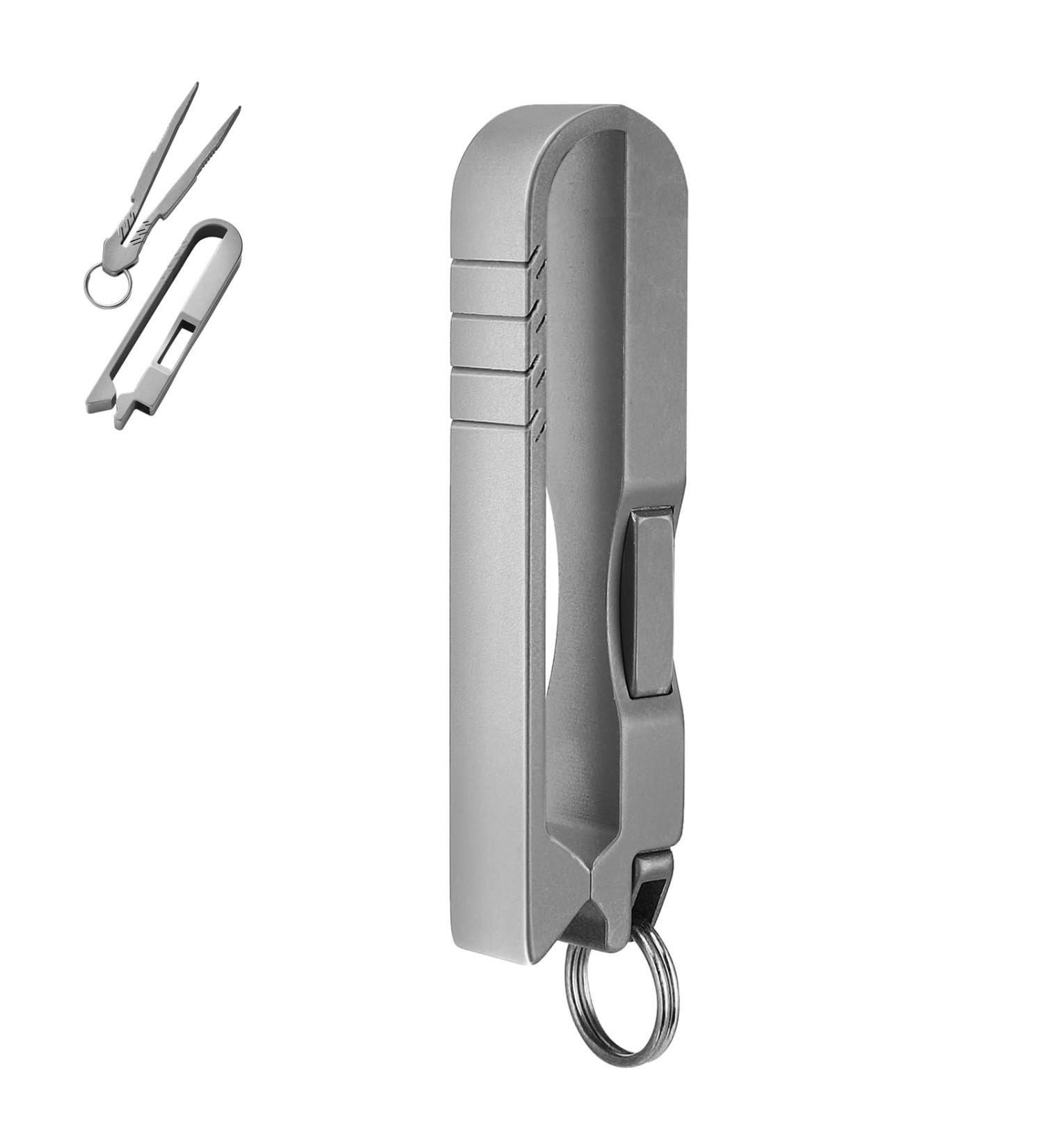 Portable Titanium Tweezers Mini Titanium Tweezers Key Ring Tweezers with Belt Clip Titanium Alloy EDC Multi Tool EDC Tools and Gadgets Stowable Tweezers Tool - Buy Online on SooperMarket.com