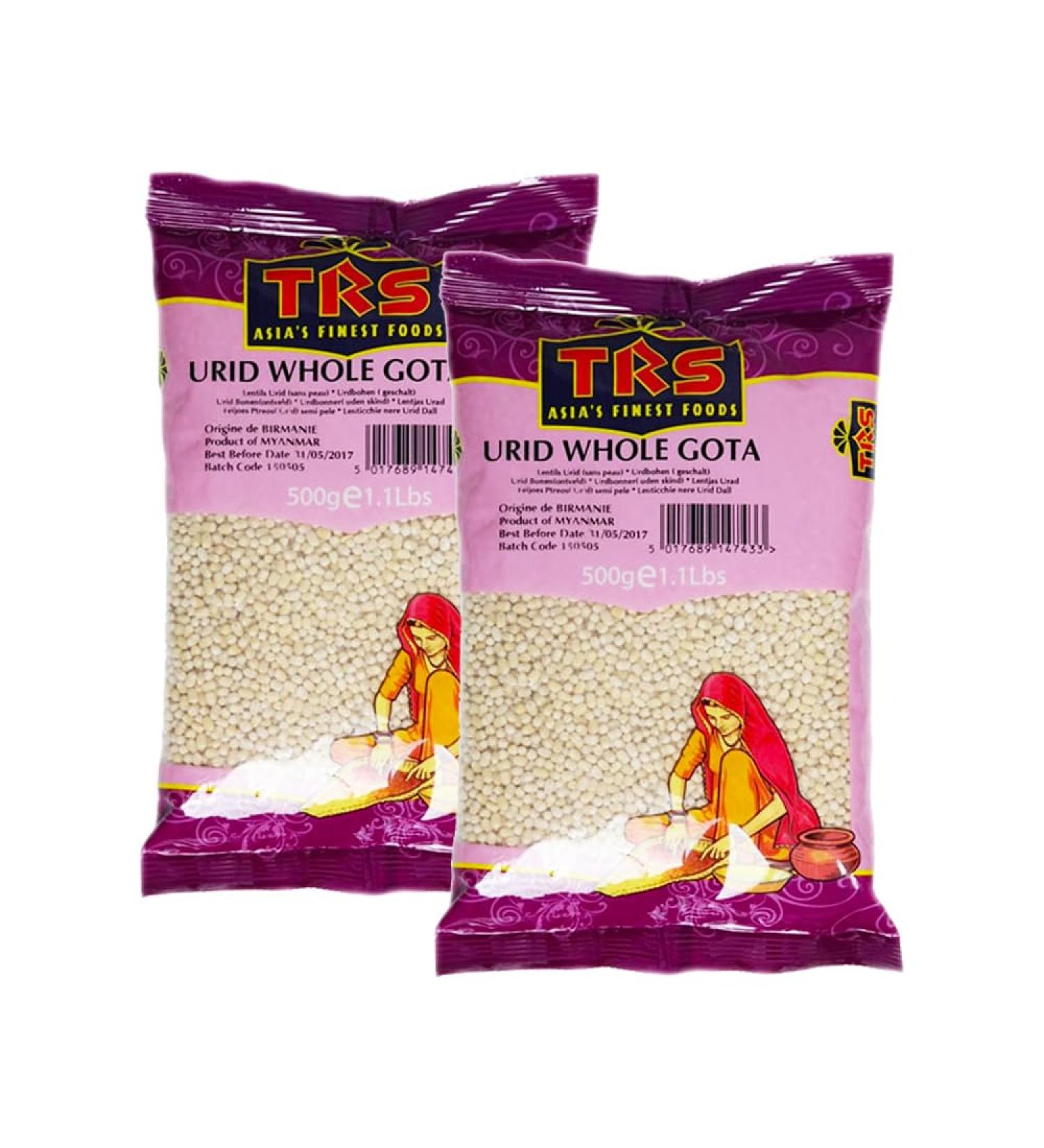 TRS Urid Whole Gota | 500G | Urid Gota Whole | Urad dal | High Fibre | High Protein | Natural | Gluten Friendly | Indian Origin (Pack of 2) - Buy Online on SooperMarket.com