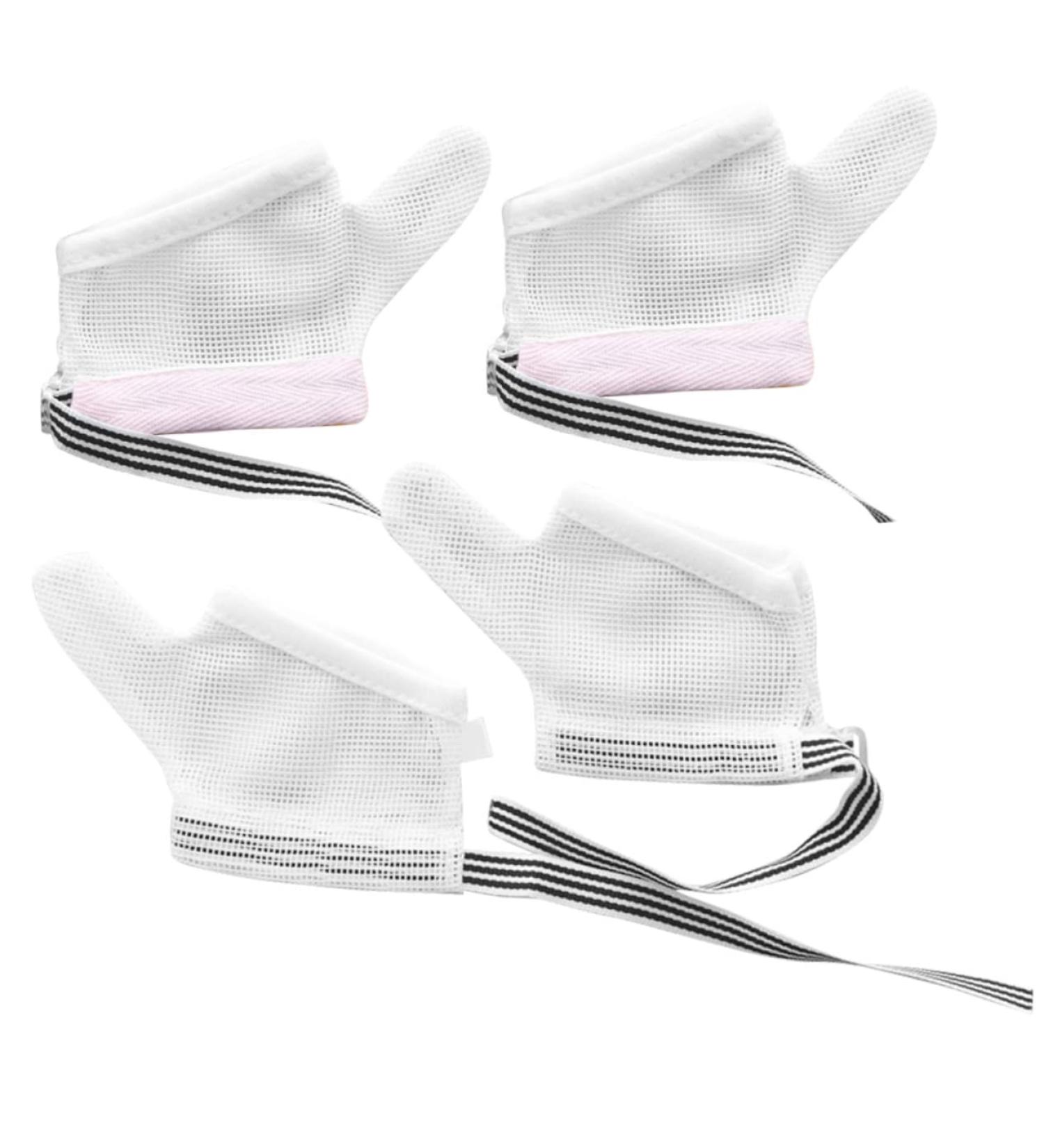 PLAFOPE 2 Pairs Anti-Eating Gloves for Kids | Thumb Protector & Hand Mittens for Nail Biting | Breathable Finger Guard | Child Nylon Gloves 11x7x0.5cm | Pink Black - Buy Online on SooperMarket.com