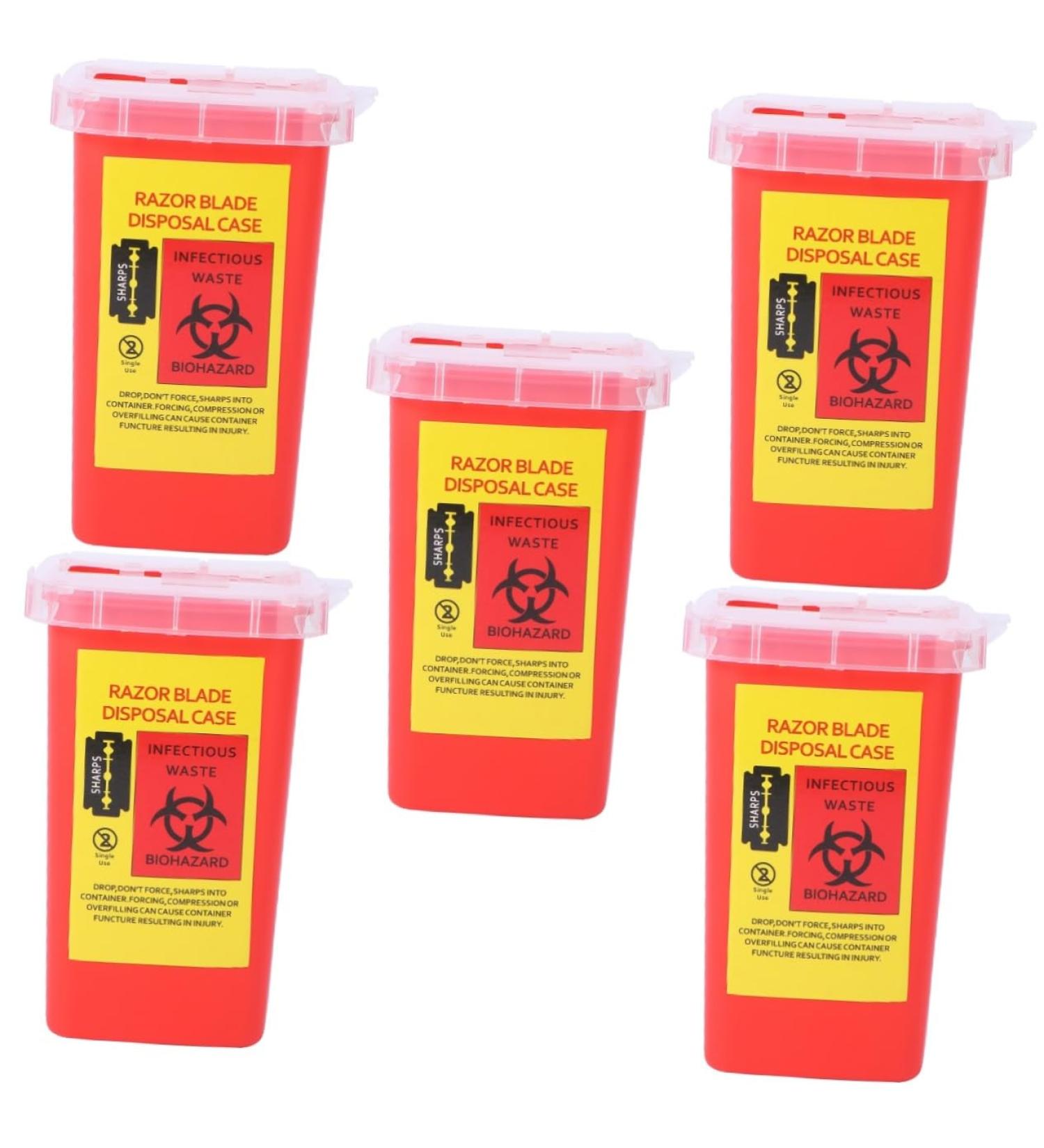 Gleavi 5 STK Razor Blade Disposal Container - Safe Waste Holder for Razors & Blades | Automatic Trash Can for Easy Disposal - Buy Online on SooperMarket.com