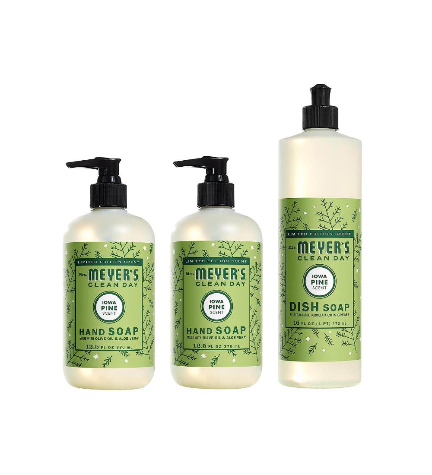 Mrs. Meyer's Clean Day Variety Pack Liquid Hand Soap & Dish Soap (Iowa Pine) | Eco-Friendly Cleaning Products for Home - Buy Online on SooperMarket.com