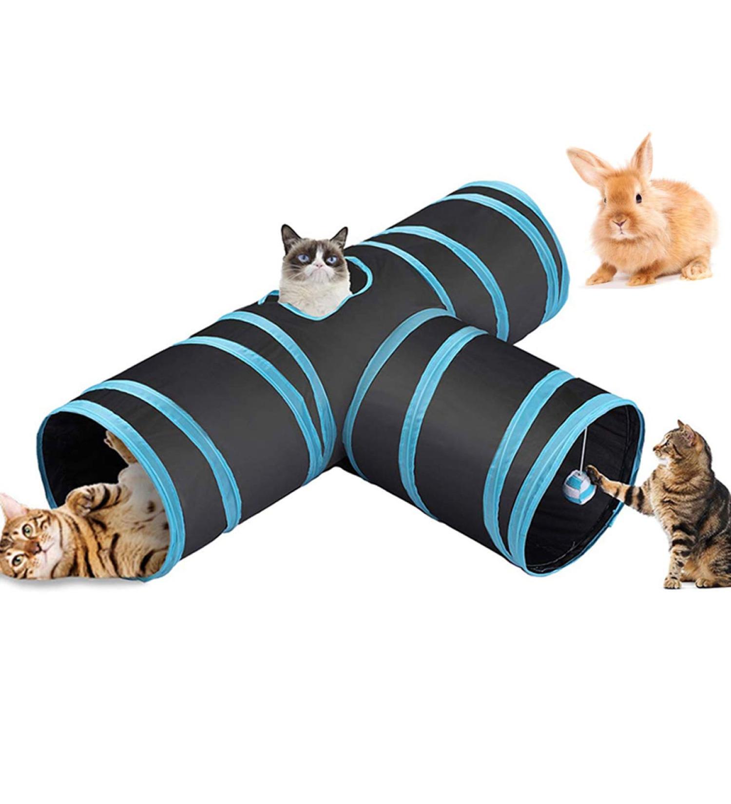 Cat Tunnel Rabbit Tunnel Cat Toy 3 Ways Foldable Tunnel Toy Pet Play Tunnel Tube For Kittens Puppies Rabbits Small Dogs - Buy Online on SooperMarket.com