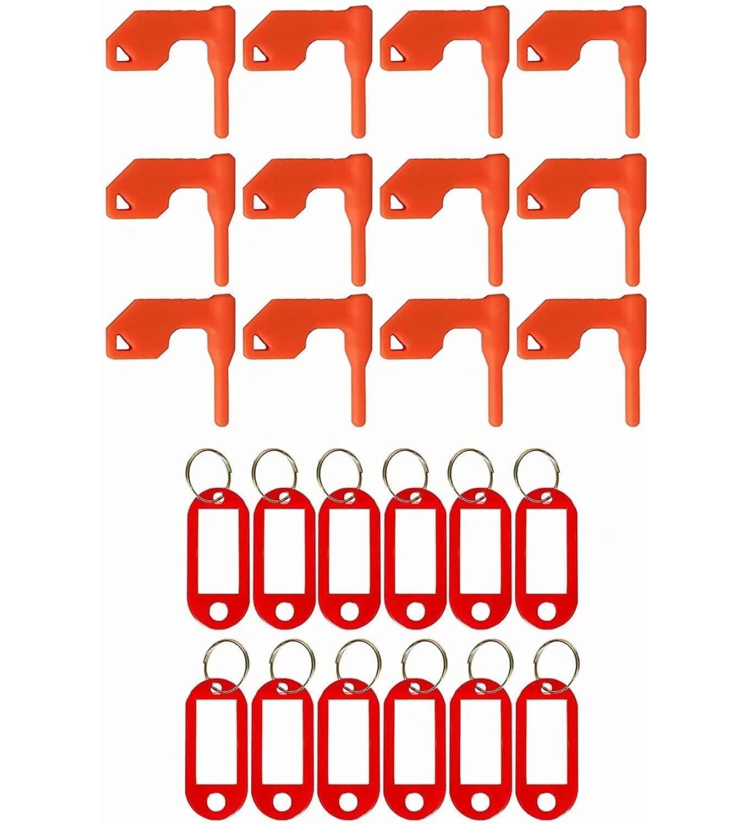 YINDIA Chamber Safety Gun Flags 12 Pack - Orange Flags with Red Key Chain Tags for Rifle, Handgun, Shotgun - Gun Range Necessities - Buy Online on SooperMarket.com