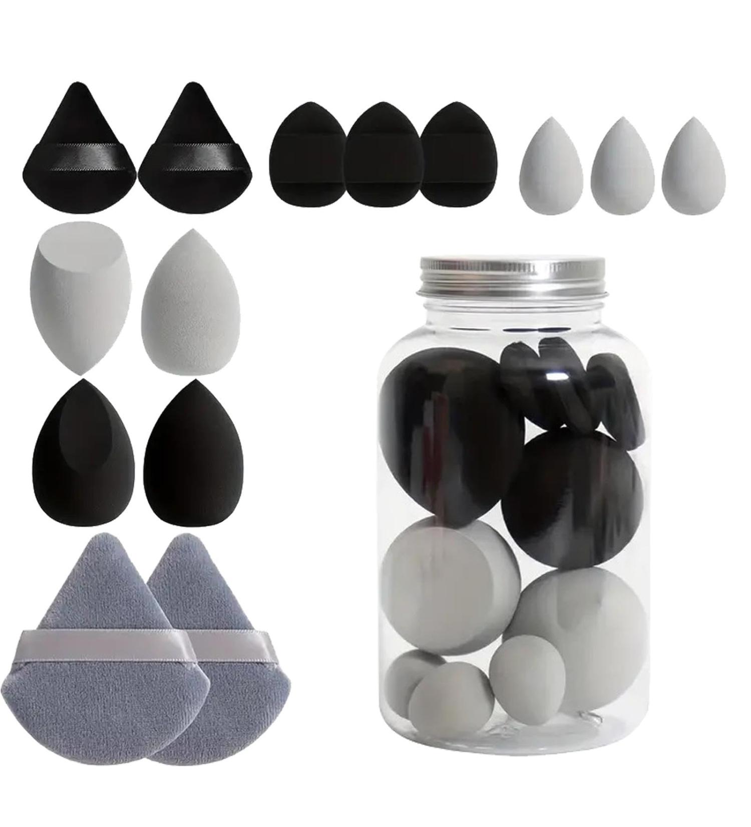 Wontool Makeup Puff - Blender Beauty Set | Portable Makeup Puff Blender Sponges Powder Puff for Blending Foundation Cream Black - Buy Online on SooperMarket.com