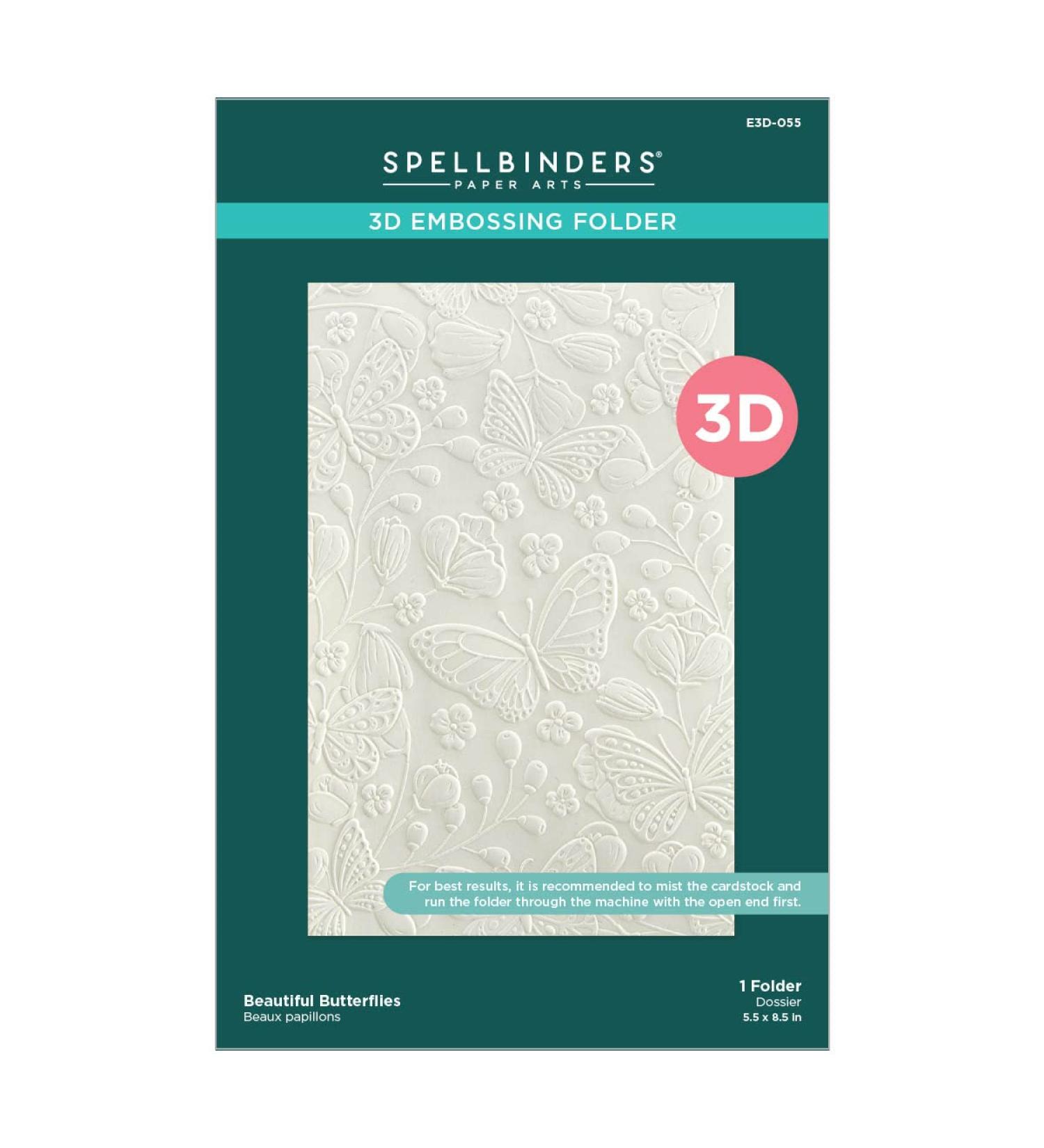 Spellbinders Beautiful Butterflies 3D Embossing Folder - Clear | Shop Now - Buy Online on SooperMarket.com