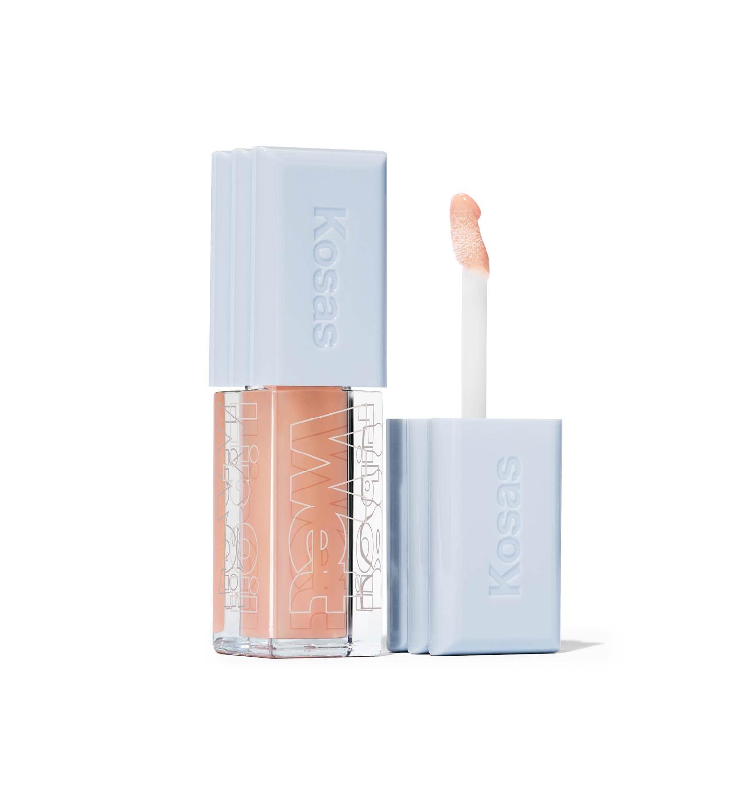 Kosas Wet Lip Oil Gloss - Hydrating Plumping Treatment with Hyaluronic Acid & Peptides (Jellyfish) - Buy Online on SooperMarket.com