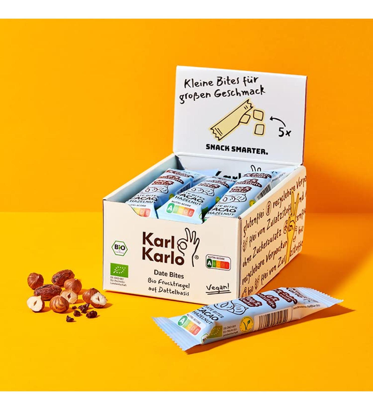 Karl Karlo Fruit Trap Hazelnut - Vegan Snack (12 x 35g) | Gluten-Free Additive-Free Nutri Score A | Dried Cranberries & Acerola - Buy Online on SooperMarket.com