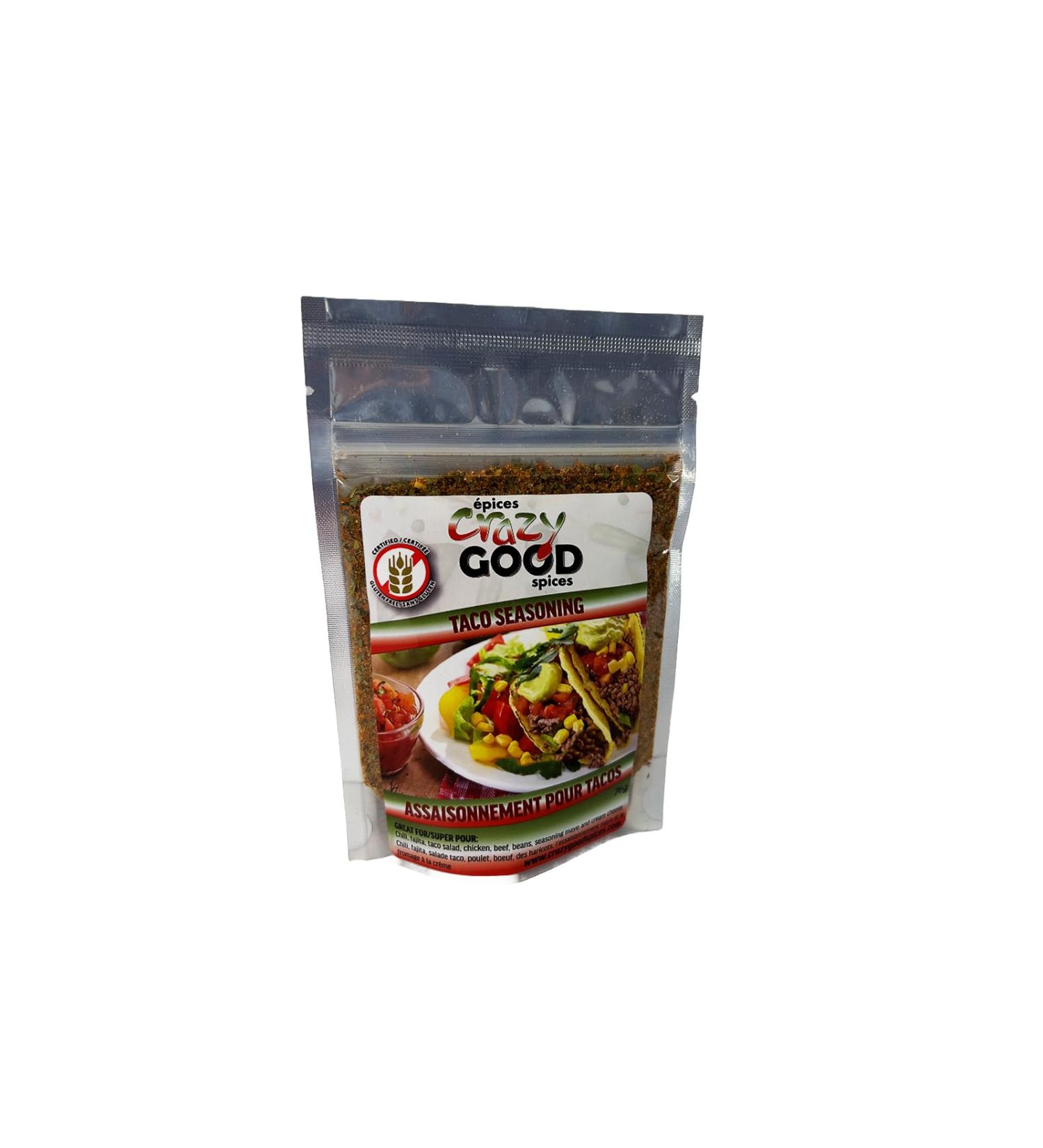 Crazy Good Spices Natural Essential Pack Certified Gluten Free From Natural Ingredients - 1 Count - Taco Seasoning - Assaisonnement pour Tacos