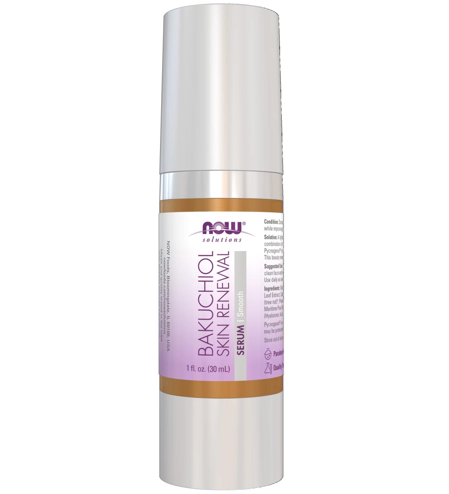 Now Foods Bakuchiol Skin Renewal Serum | 1 fl oz | Natural Anti-Aging Formula - Buy Online on SooperMarket.com
