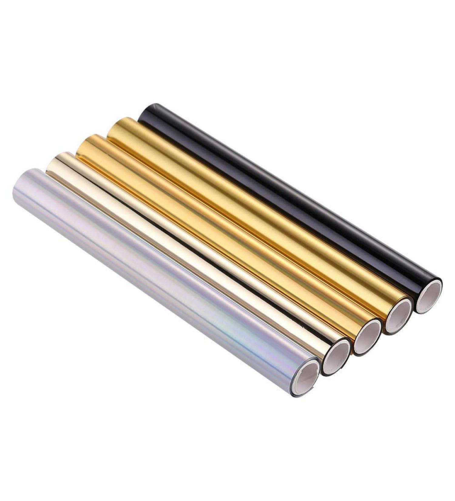 Glimmer Hot Foil Metallic Variety Pack - 5 Rolls, 19cm x 5 Meters Each - Gold & Multi Colors - Ideal for Laser Printers & Laminators - Toner Reactive Foil for Scrapbooking & Paper Crafts - Buy Online on SooperMarket.com