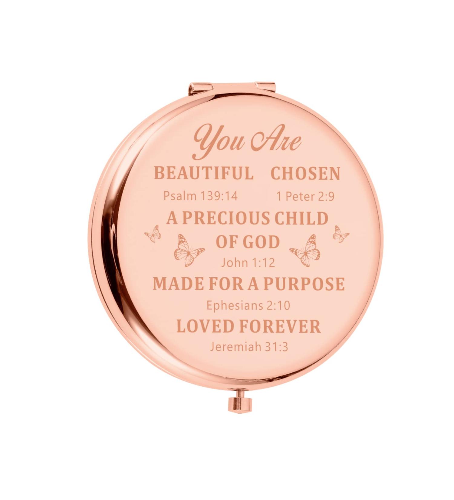Religious Gifts for Women - Christian Bible Verse Compact Makeup Mirror - Faith-Inspiring Gift for Coworkers, Friends, Teen Girls - Perfect for Baptism, Graduation, Mom, Daughter, Grandma - Buy Online on SooperMarket.com