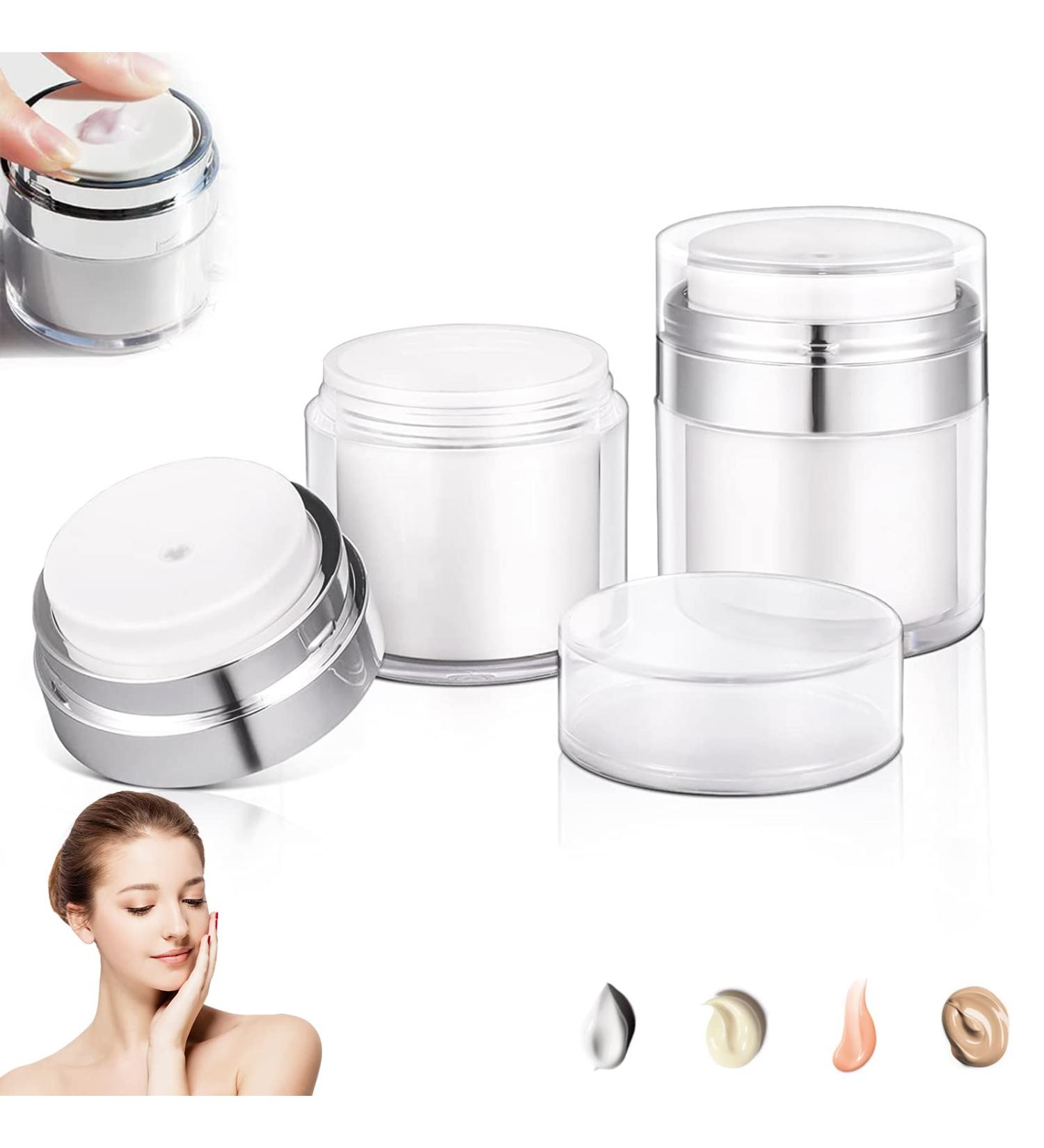 2Pcs 30ml Airless Pump Cream Jar Travel Bottles for Lotions & Makeup - Buy Online on SooperMarket.com