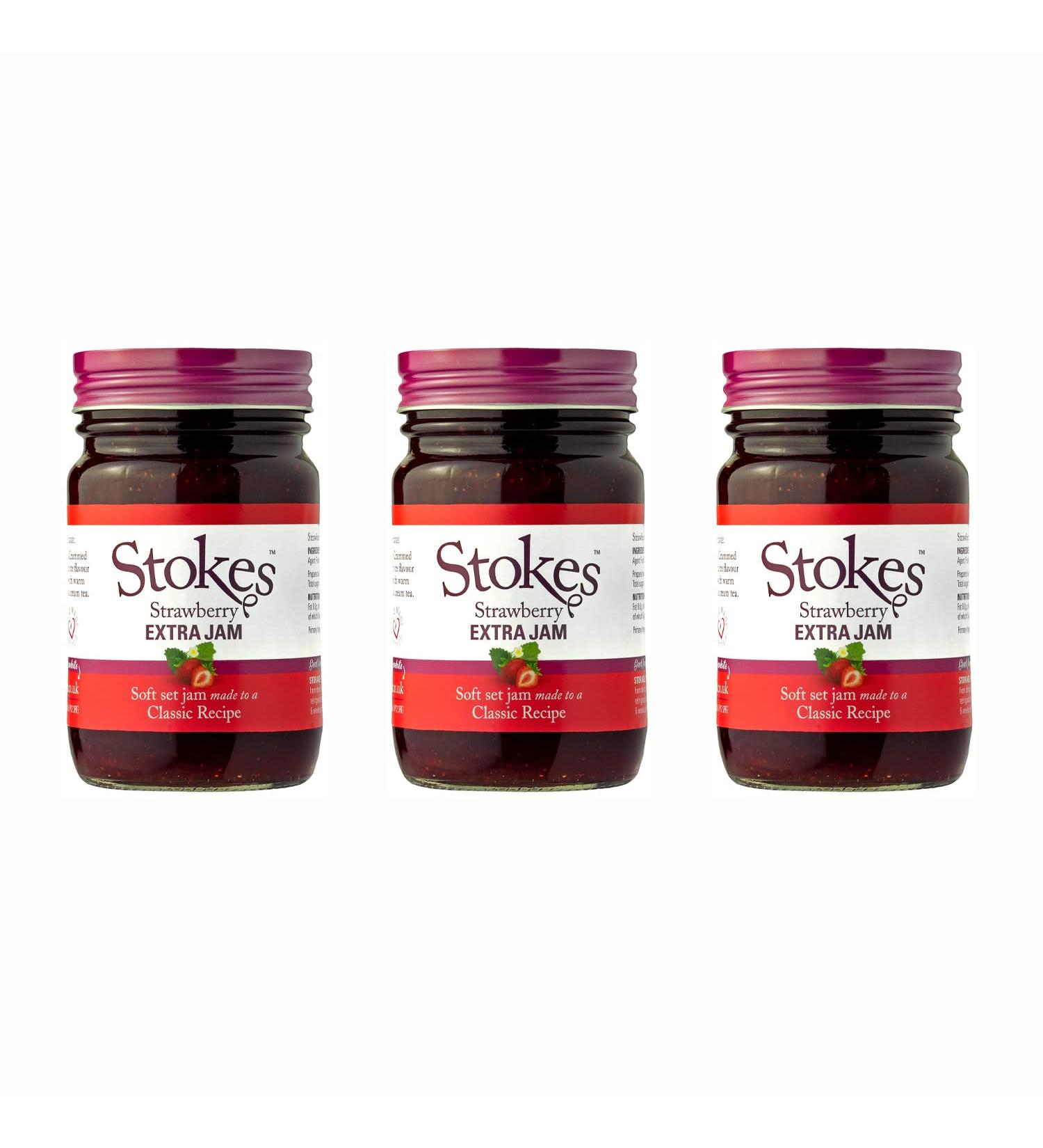 Stokes Strawberry Extra Jam 340g - Pack of 3