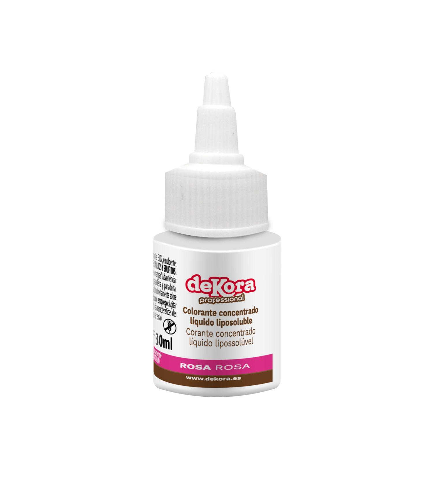 Decora |Edible food coloring |Dye your recipes |Azo -free fat -soluble |Color pink |Liquid 30ml |Gluten -free without added sugar