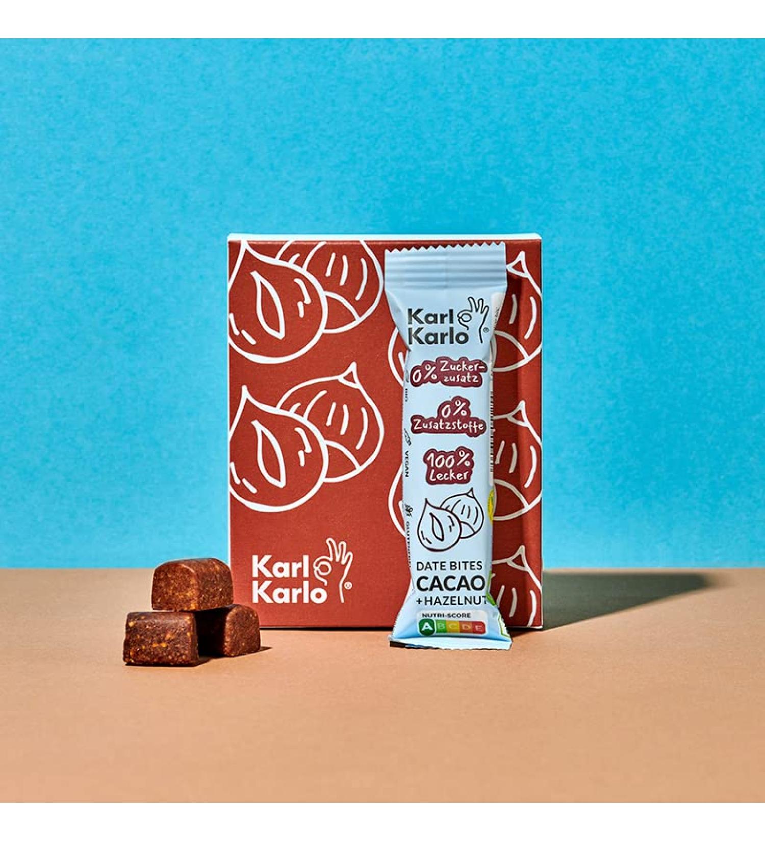 Karl Karlo Hazelnut Fruchtriegel - Vegan Snack (6 x 35g) | Gluten-Free Additive-Free Nutri Score A | Dried Cranberries & Acerola - Buy Online on SooperMarket.com