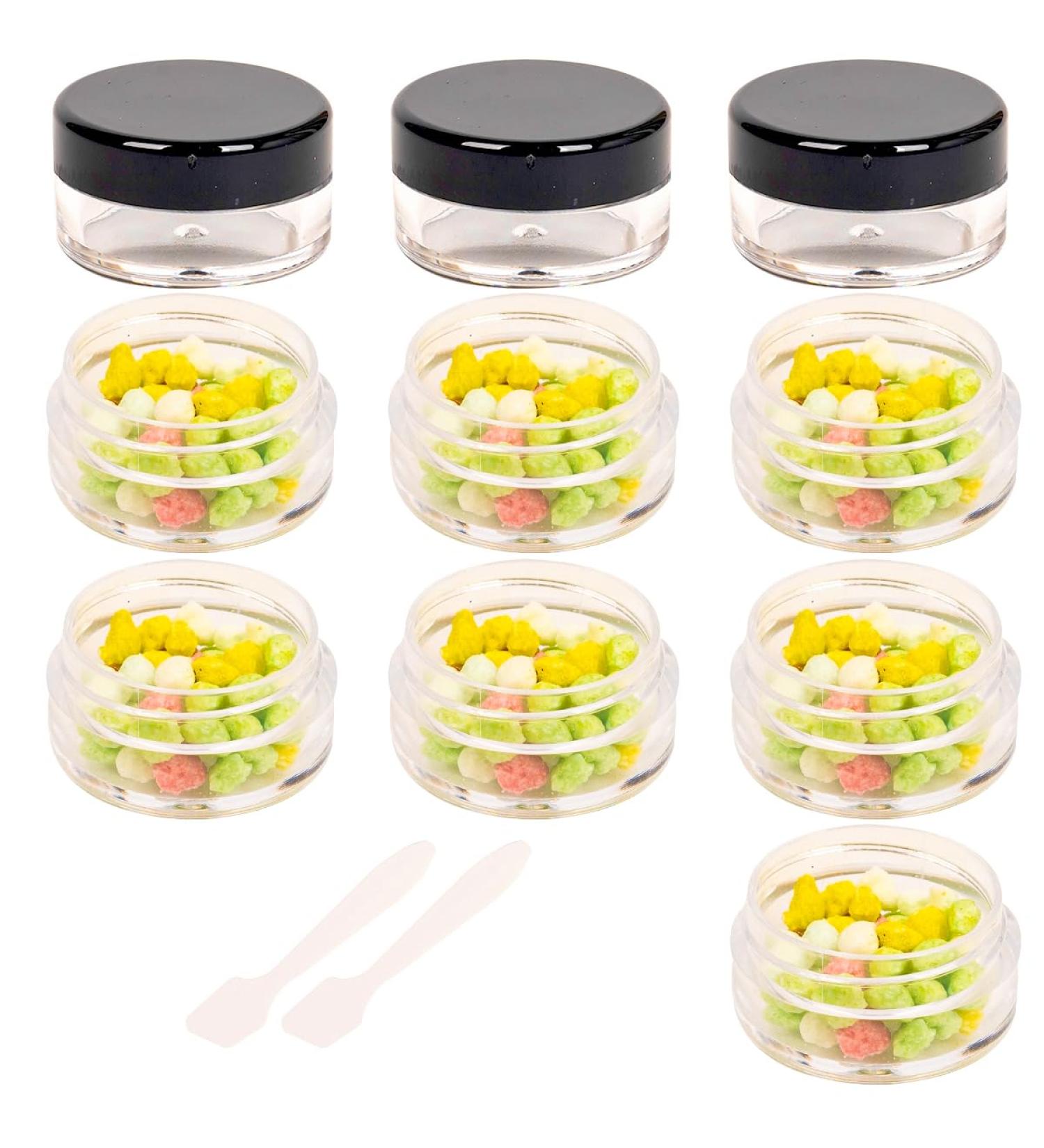 10ml Black Jars with Lids - Set of 10 Empty Cream & Lip Balm Jars for DIY - International Shipping - Buy Online on SooperMarket.com