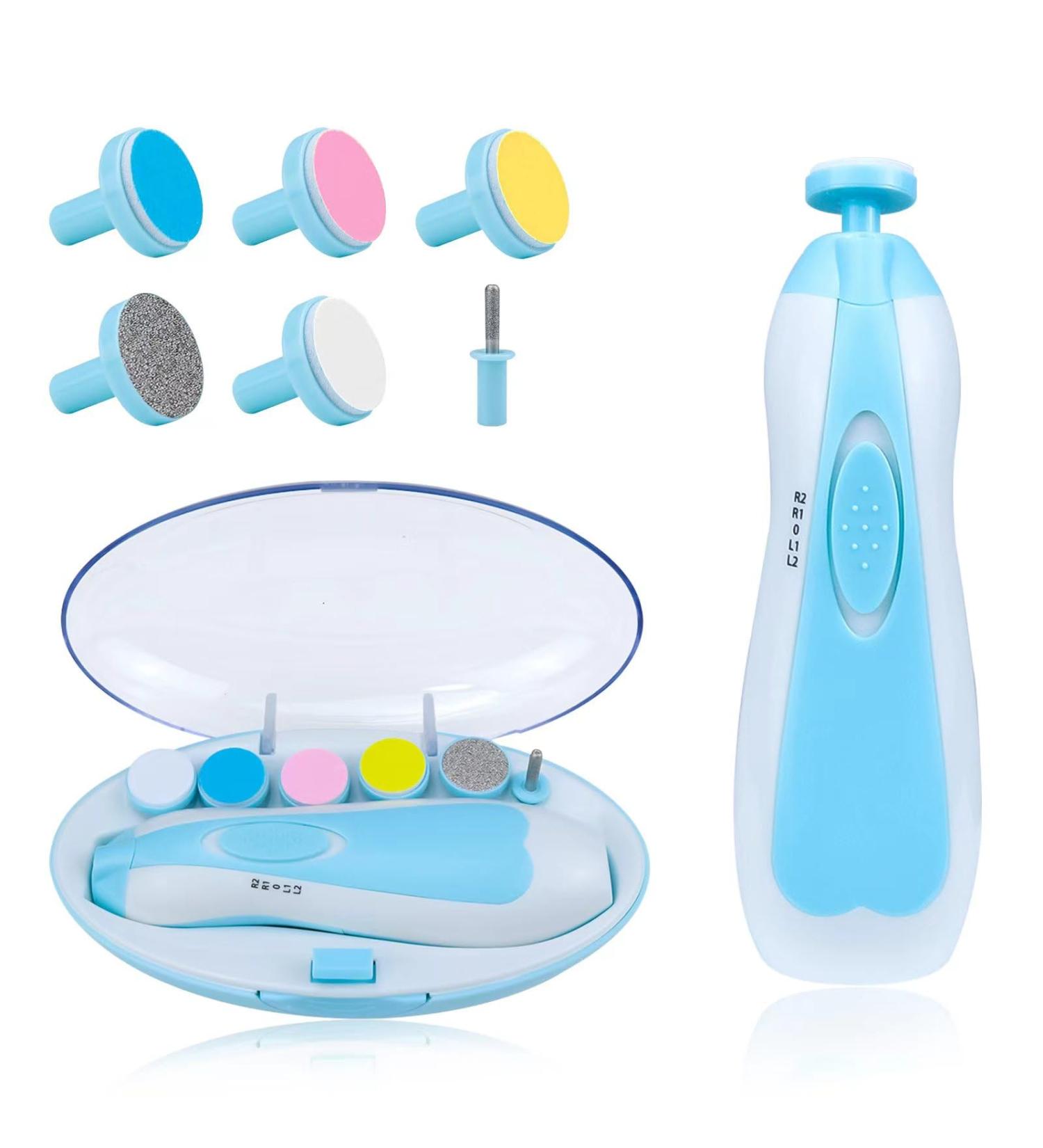 Woeau Baby Nail Clippers with LED Light and 6 Grinding Heads - Safe and Reusable Baby Nail File for Newborns, Toddlers, and Adults - Buy Online on SooperMarket.com