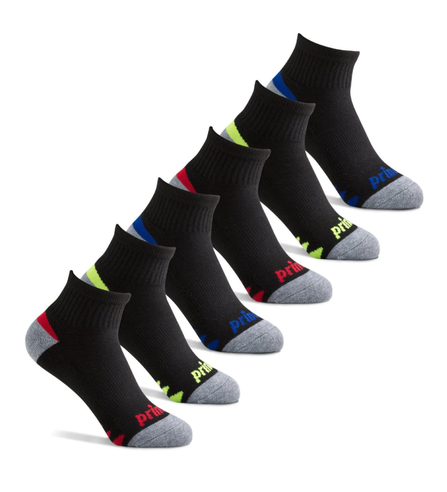 Prince Boys' Quarter Length Athletic Ankle Socks (6 Pair Pack) - Black, Large - Buy Online on SooperMarket.com