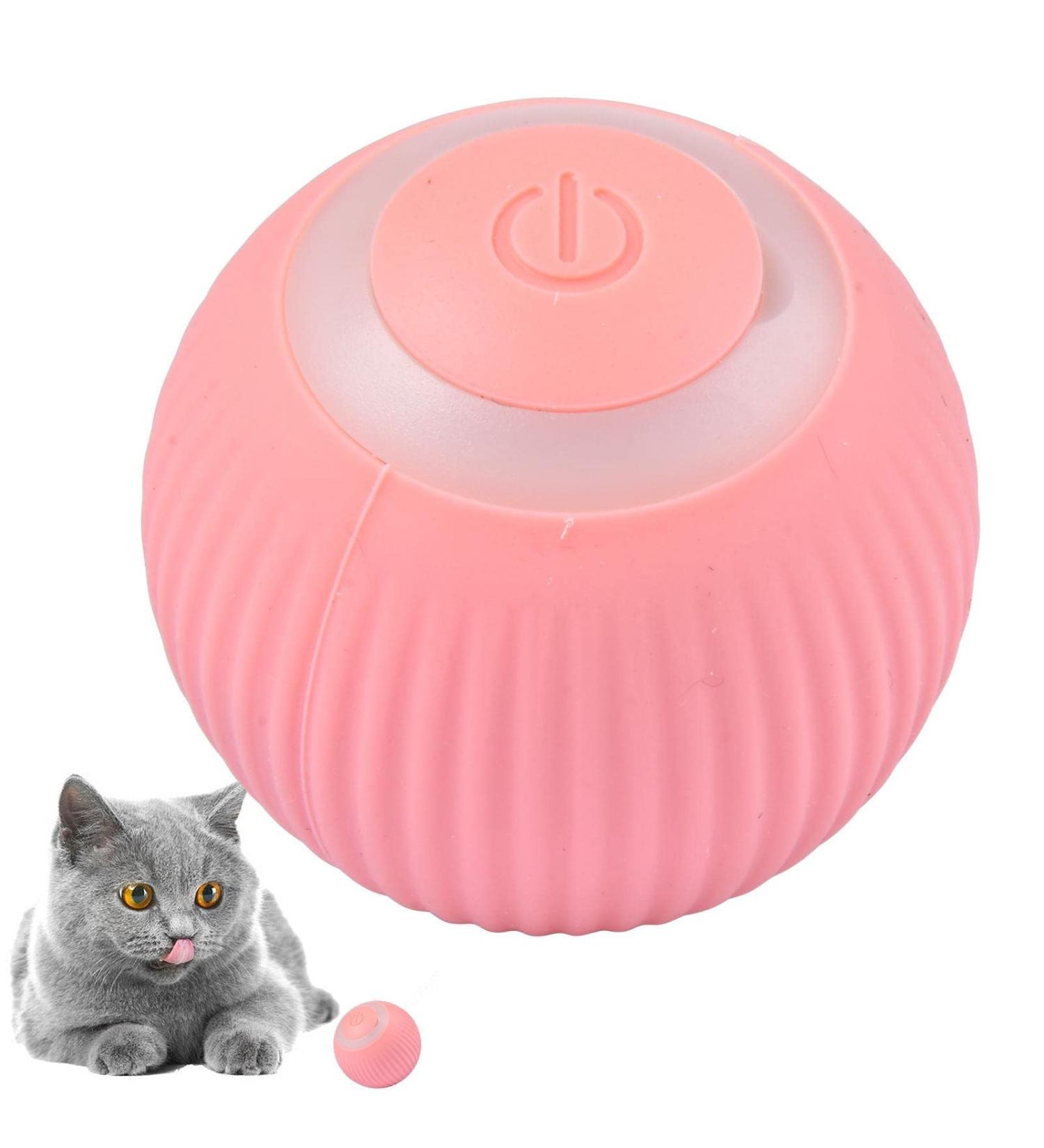 2PCs Power Ball 2.0 Cat Toy - Interactive Pink Rotating Cat Ball for Engaging Play | Aiveys Gertar 360 Intelligent Cat Toy - Buy Online on SooperMarket.com
