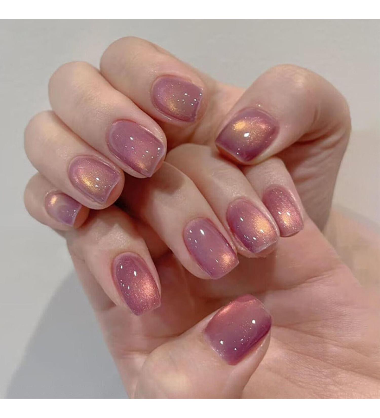 Purple Glitter Gel Nail Polish Cat-Eye Gel Nail Polish Magnet Glitter Crystal Snowlight Gel Soak off UV Gel Nail Varnish 3D Sparkling Reflective Nail Polish for Nail Art - Buy Online on SooperMarket.com