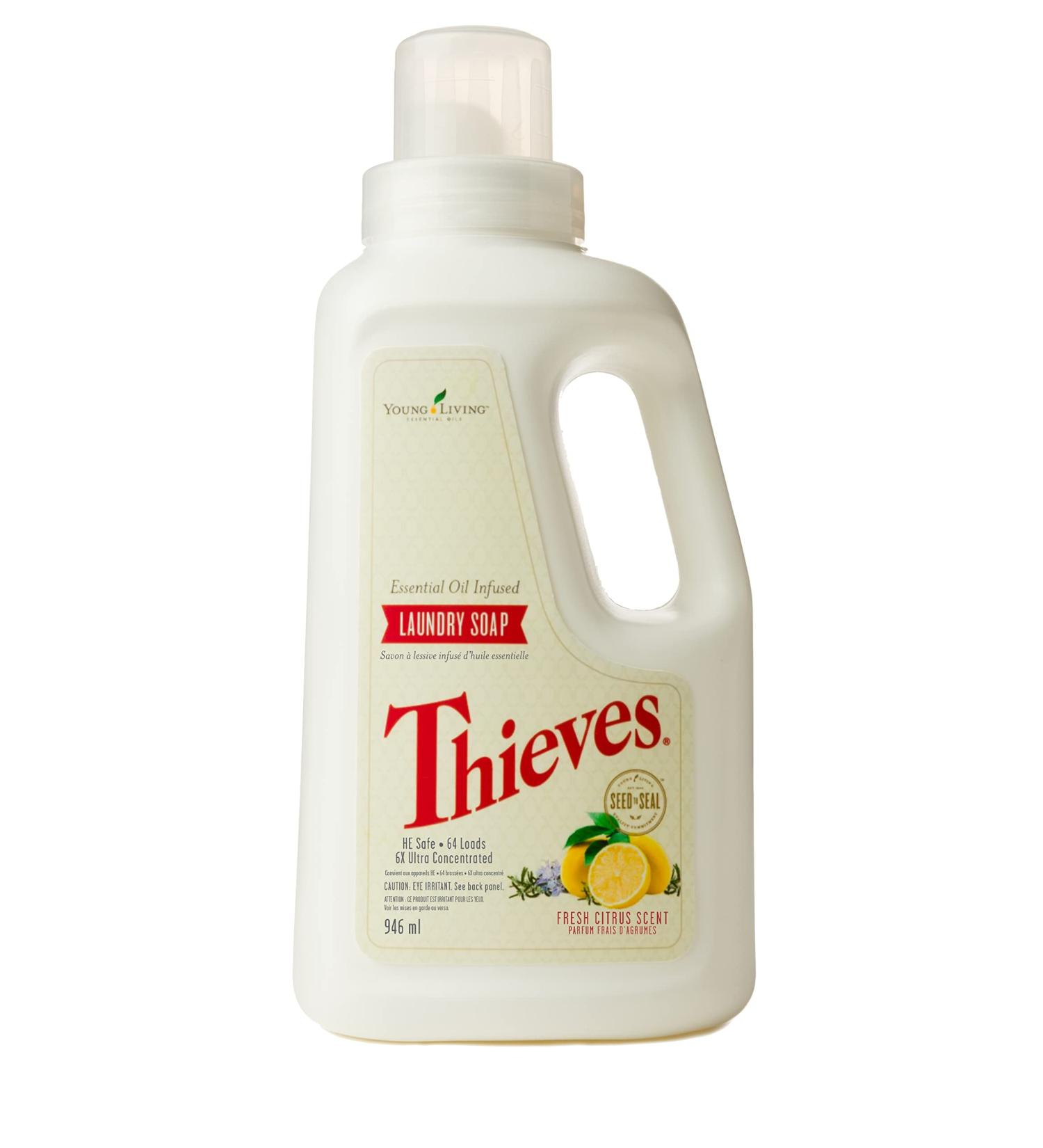 Young Living Thieves Ultra Concentrated Laundry Soap | 32 fl oz | Plant-Based Laundry Detergent & Cleaning Supplies for Eco-Friendly Cleaning - Buy Online on SooperMarket.com