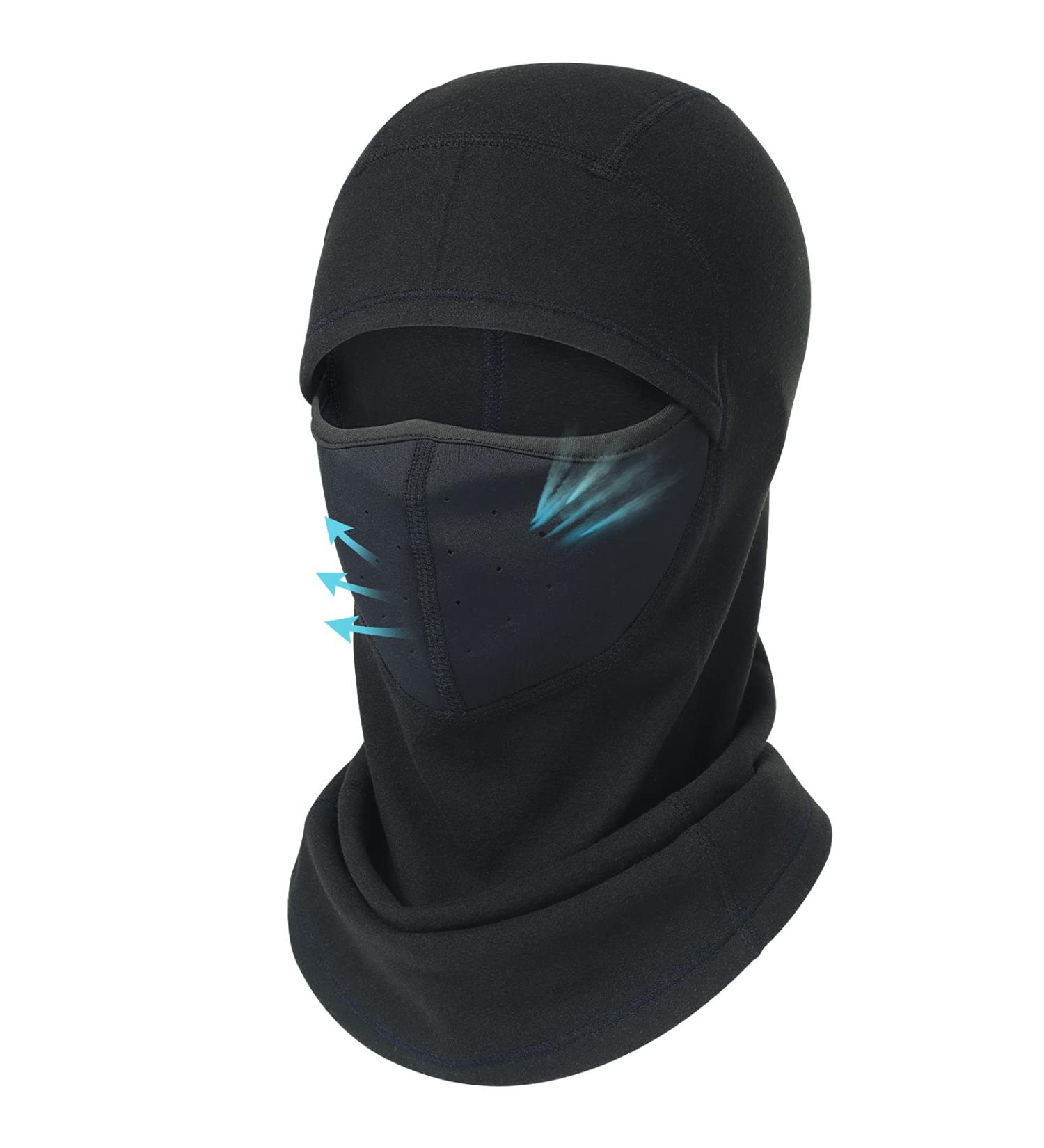 Kids Balaclava Ski Mask - Breathable Holes, Windproof Winter Fleece Neck Warmer - Boys Girls Black - Buy Online on SooperMarket.com