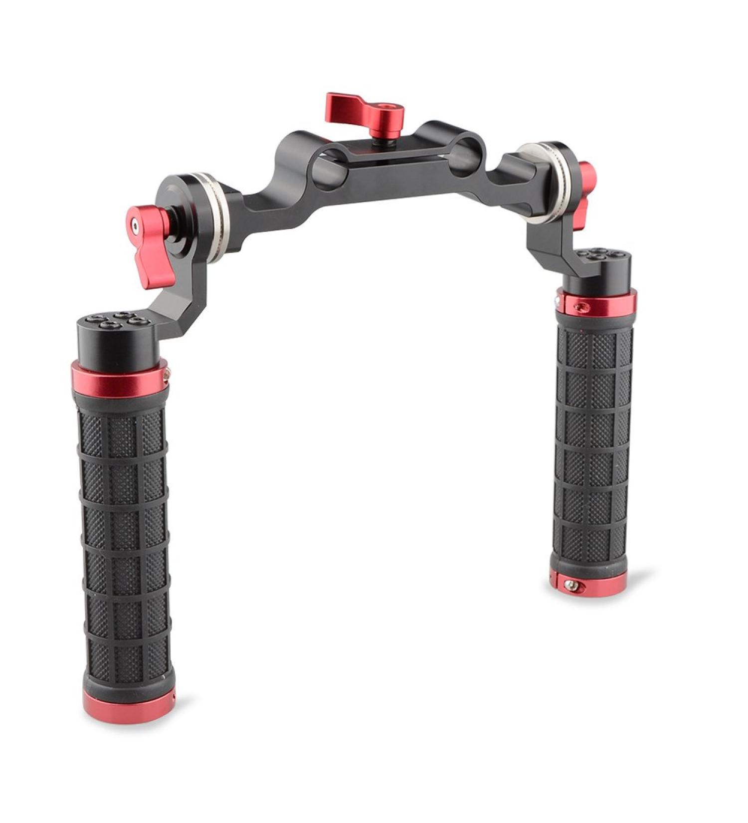 CAMVATE Rubber Handle Grip Shoulder Mount Rig for DSLR - Red (M6 Thread 31.8mm) | 1472 - Buy Online on SooperMarket.com