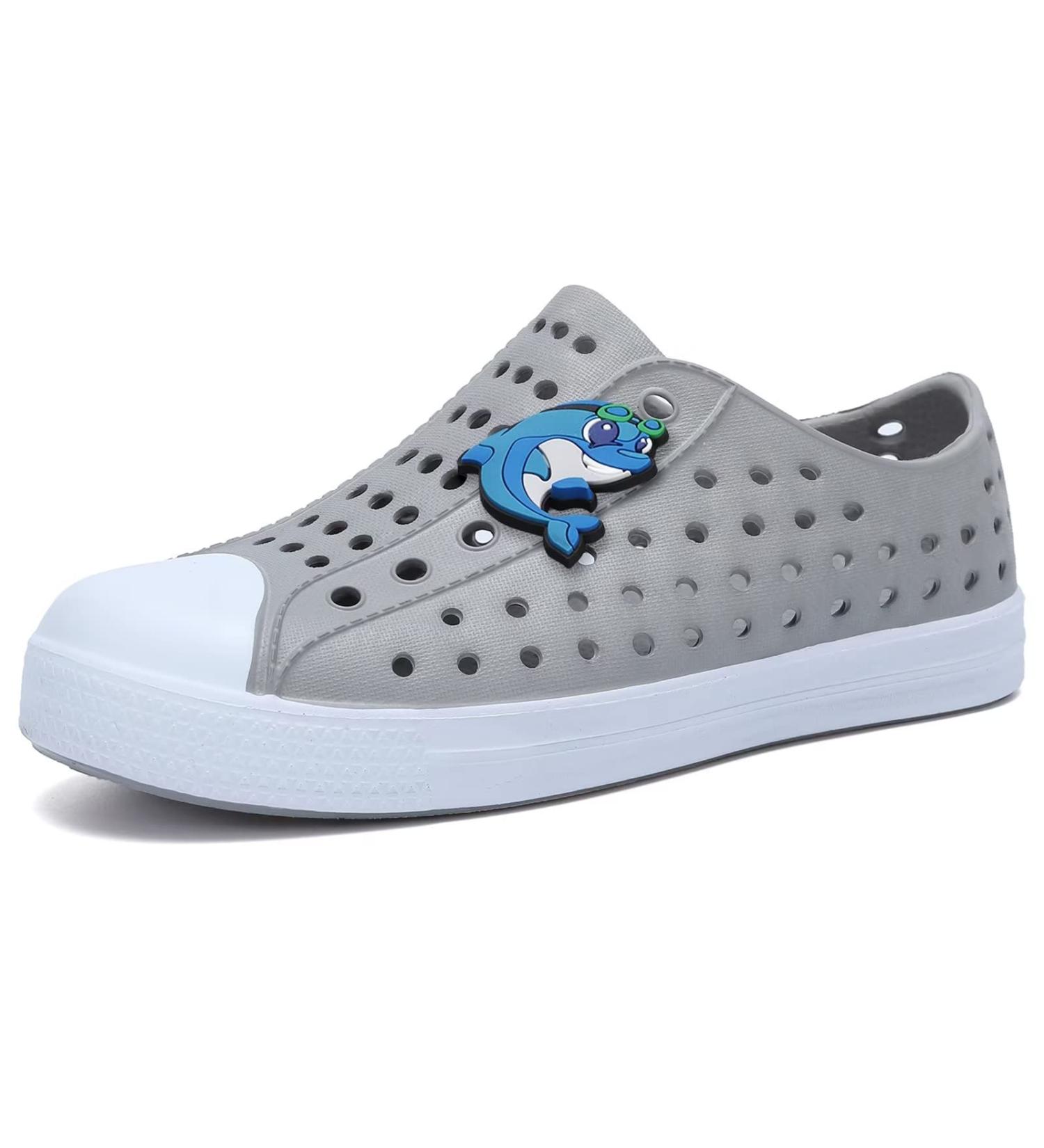 Seannel Kids Water Shoes Slip-On Sneaker - Lightweight & Breathable Sandal - Size 1 Big Kid - Light Gray - Buy Online on SooperMarket.com