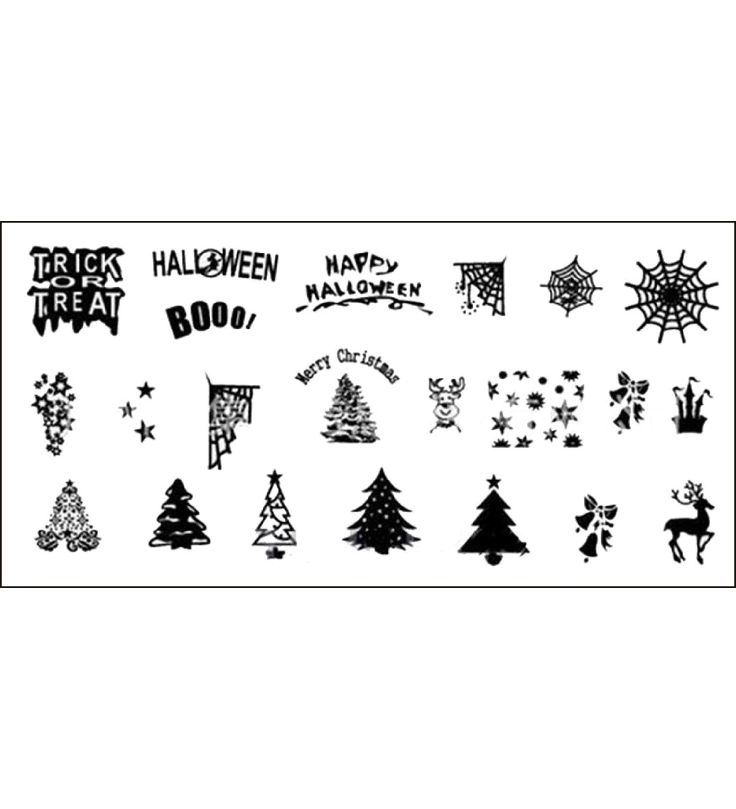 Stamping stencil plate Christmas X-mas frost flower Santa Claus XLR03 nail art nail design