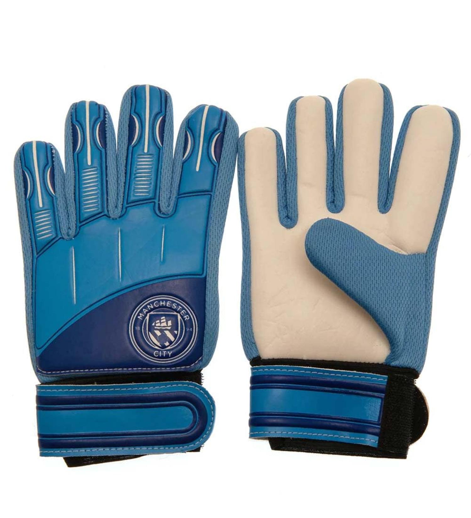 Man City Delta Goalkeeper Gloves Junior Size 5 Blue