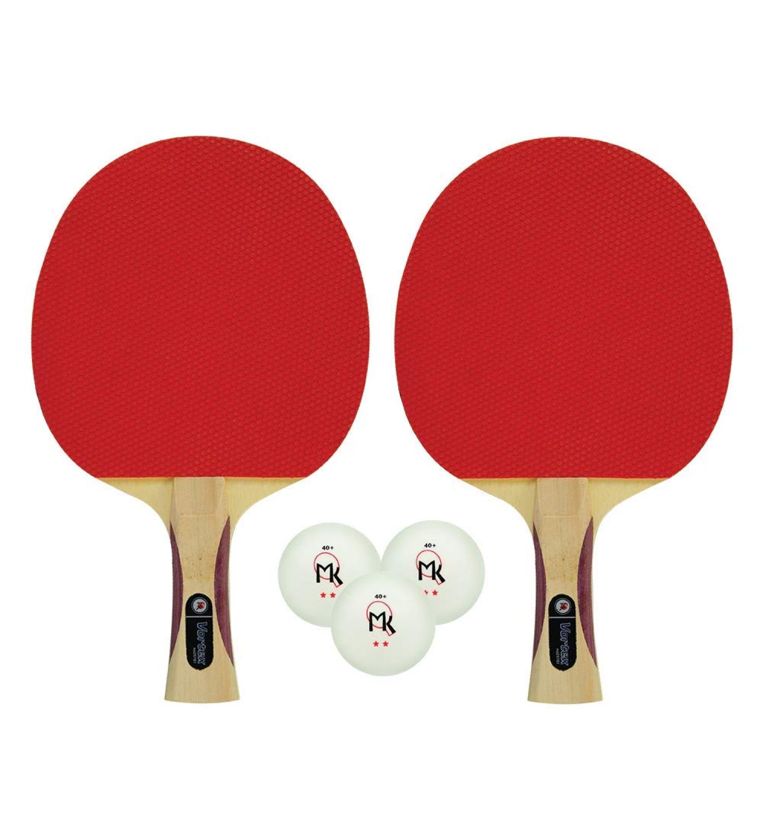 Martin Kilpatrick Vortex Ping Pong Paddle Set | Pips-Out Rubber Surface | Flared Handle | Free Balls | Ideal for Beginner Players | 2-Player Set - Buy Online on SooperMarket.com