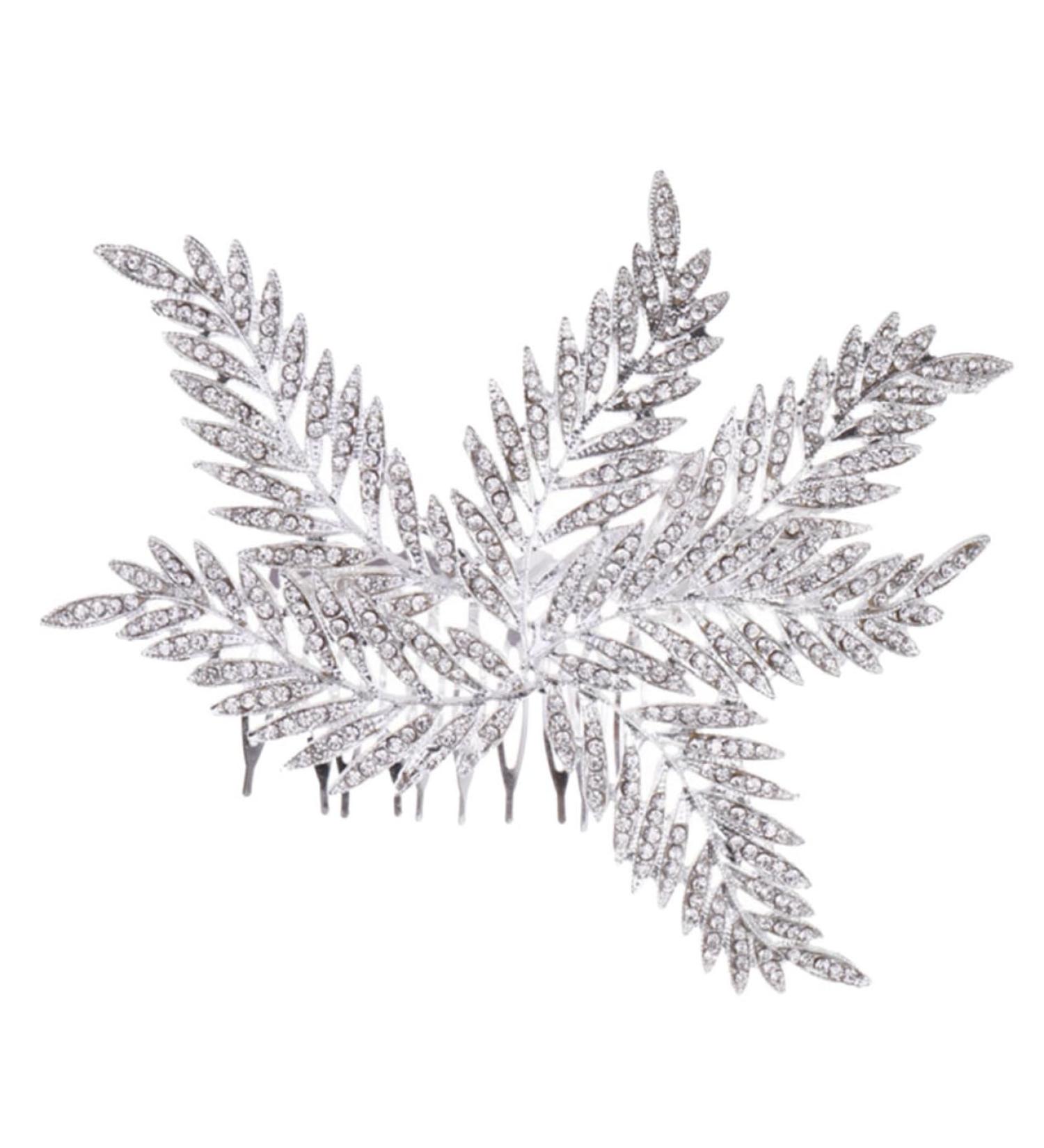 Mikinona Bridal Comb Insert Comb Flowers Decoration Silver Clips for Hair Wedding Ceremony Decorations Rhinestone Barrettes for Women Hair Bling Temperament Accessories Alloy Miss - Buy Online on SooperMarket.com