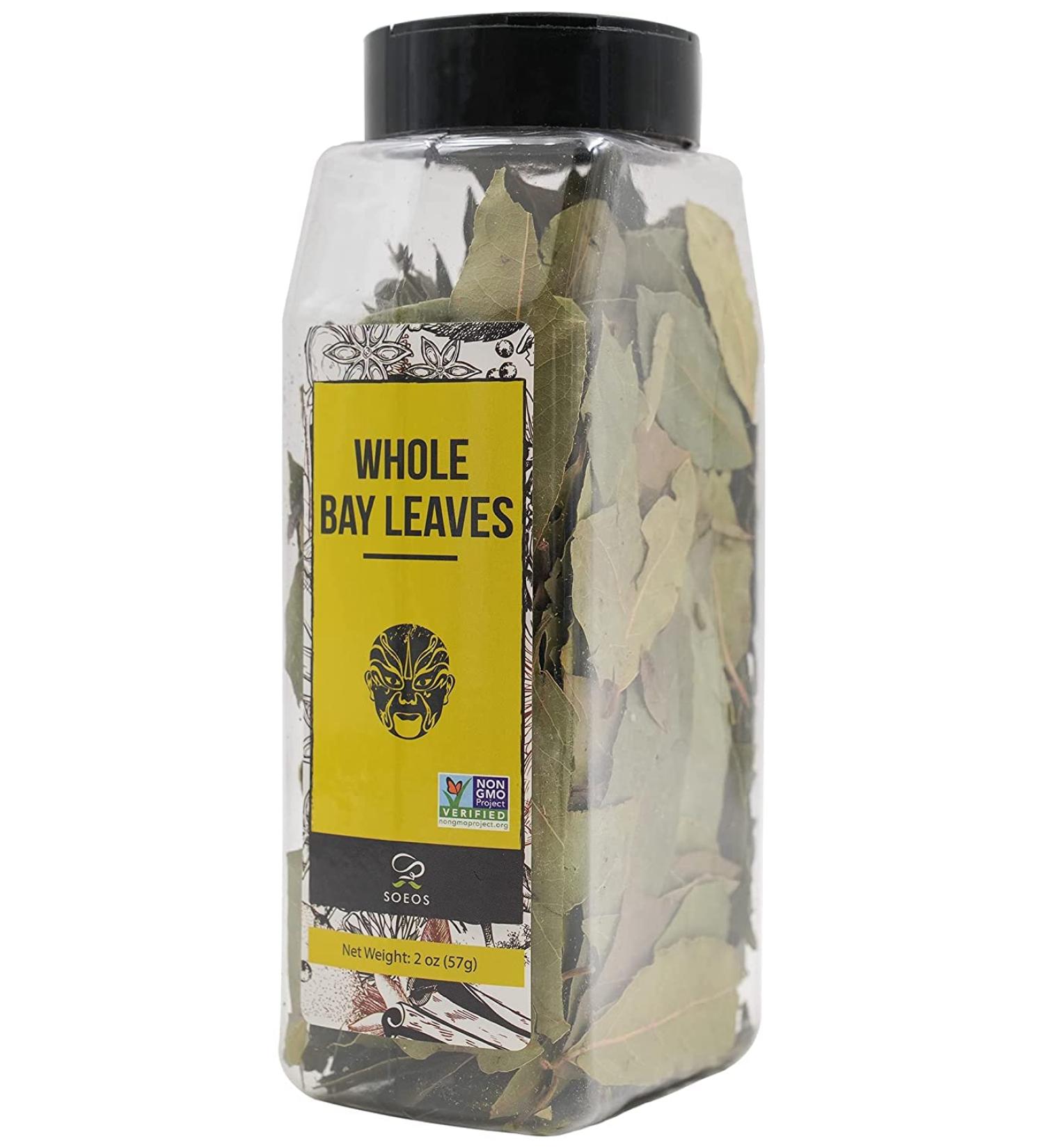 Soeos Bay Leaves 2oz - Non-GMO Dried Bay Laurel Herbs - Freshly Packed for Cooking - Buy Online on SooperMarket.com