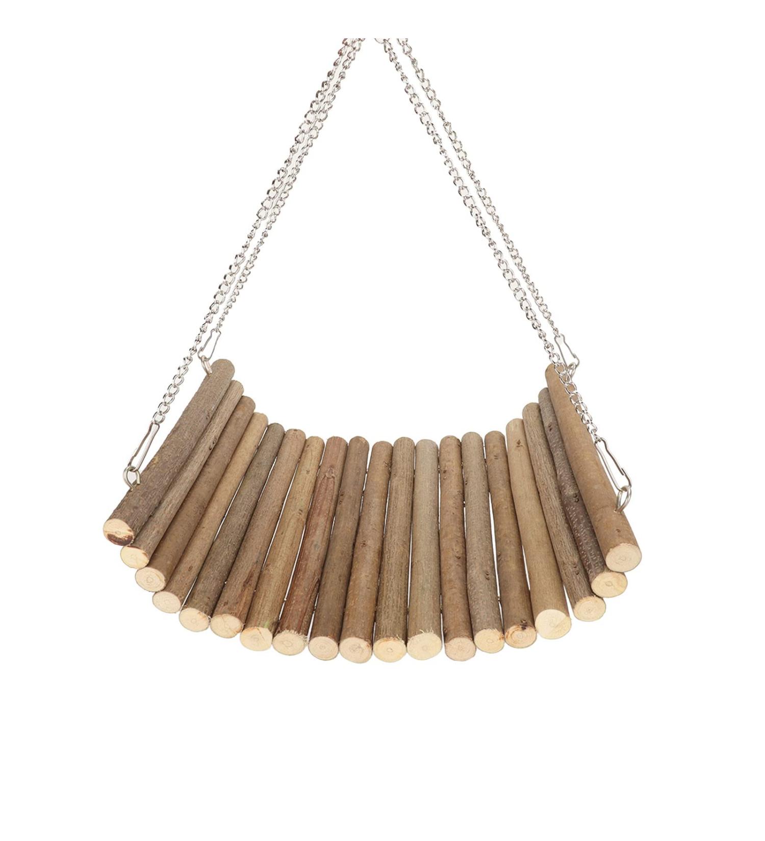 Buy Rabbit Wood Swing - Multifunctional Wooden Hamster Hammock for Mice & Sparrows | Natural Cute Resting Platform (20x30 cm) - Buy Online on SooperMarket.com