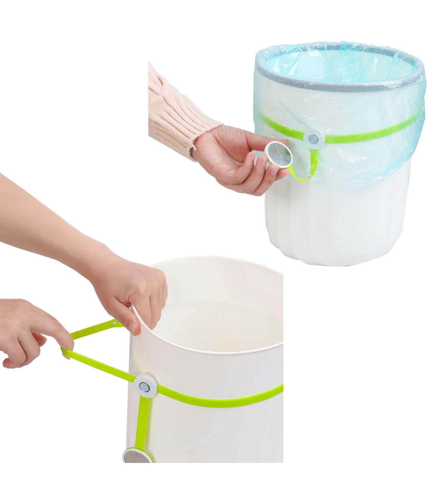 4pcs Magnetic Trash Bag Clips Adjustable Kitchen Garbage Rubber Band The Strong Magnetic Buckle Ensures The Trash Can Liner Stays in Place with All Types of Trash Cans and Garbage Bags - Buy Online on SooperMarket.com