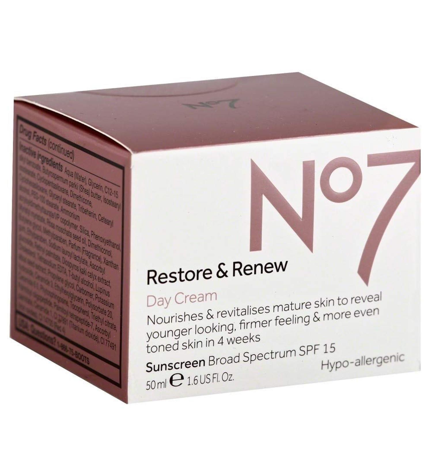 Boots No7 Restore & Renew Day Cream(SPF 15) 1.6 oz