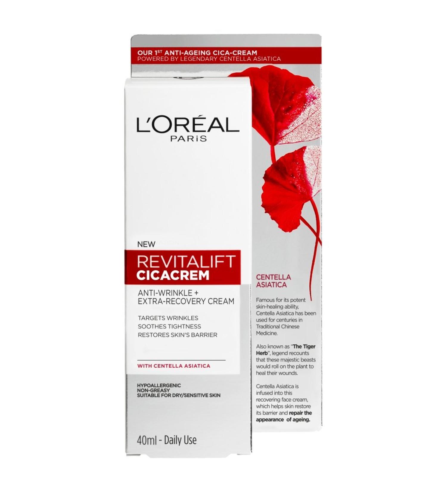 L'Oreal Revitalift Cicacrem Anti Wrinkle Repair Cream 40ml - Buy Online on SooperMarket.com