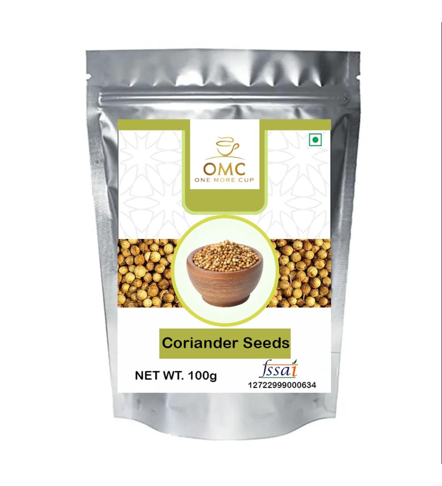 OMC organic Natural Coriander Seeds Whole Dhaniya Pure Premium quality Coriander Seeds (100gm Pack) - Buy Online on SooperMarket.com