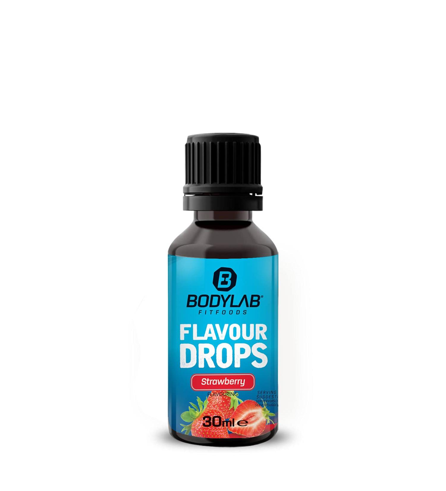 BODYLAB24 Strawberry Flavor Drops 30ml - Calorie-Free Sugar-Free Fat-Free Aroma for Sweetening Foods & Coffee - No Artificial Dyes - Buy Online on SooperMarket.com