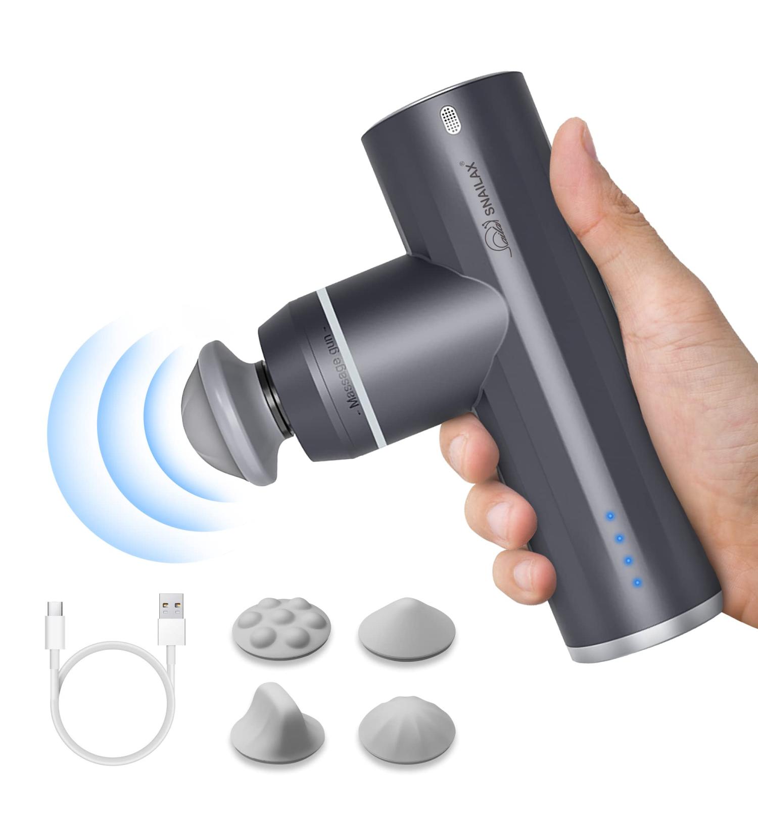Snailax Mini Massage Gun - Rechargeable Deep Tissue Percussion Massager for Athletes - Portable and Quiet Handheld Muscle Massager for Back, Neck, and Body - Perfect Gift for Men and Women - Buy Online on SooperMarket.com