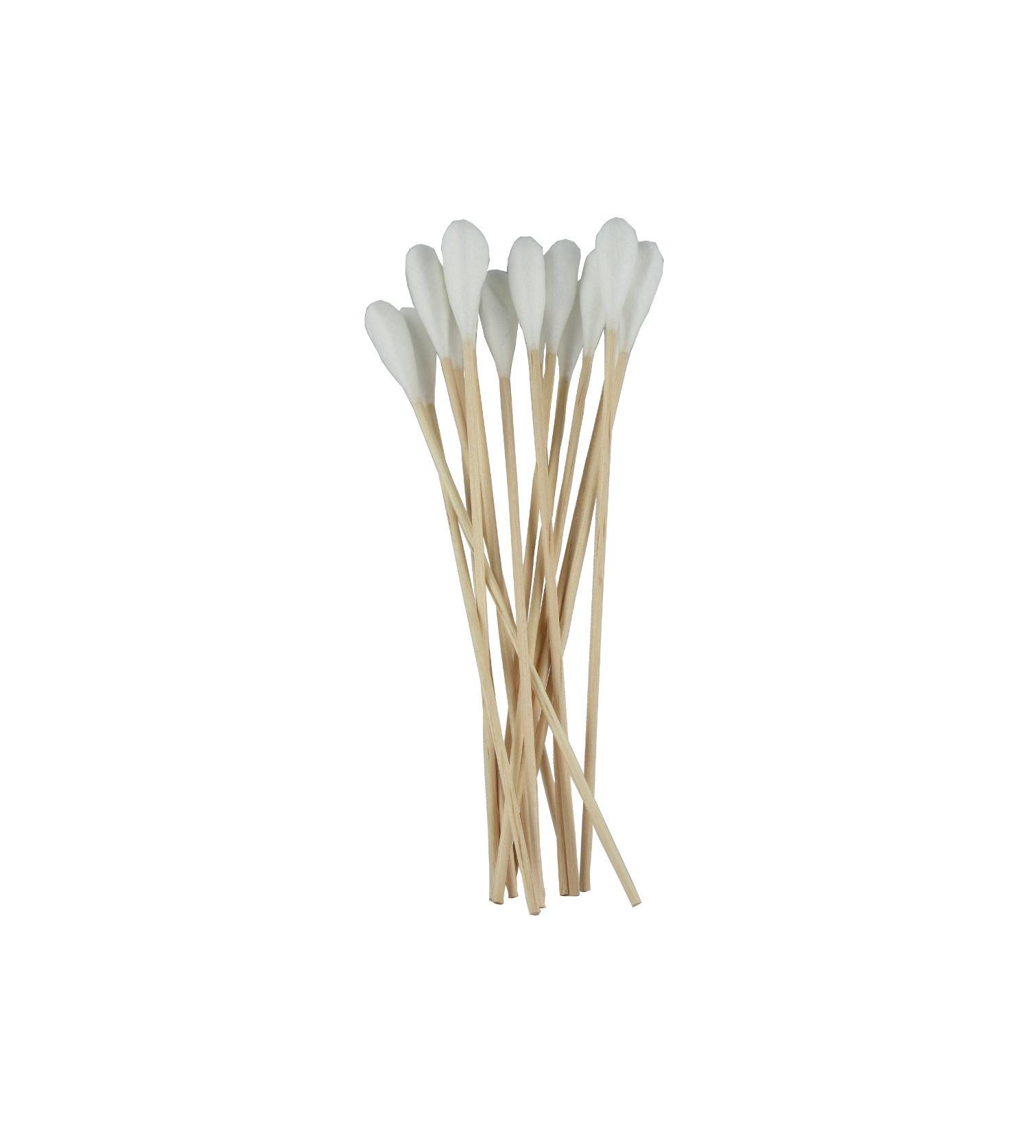 Cotton buds 50 pieces large head one-sided 150mm wooden cotton swabs non-sterile