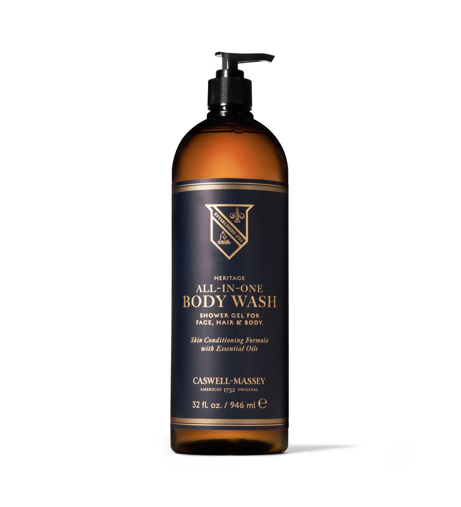 Caswell-Massey Heritage Collection 32oz All-in-One Shower Gel for Face, Hair & Body - Buy Online on SooperMarket.com