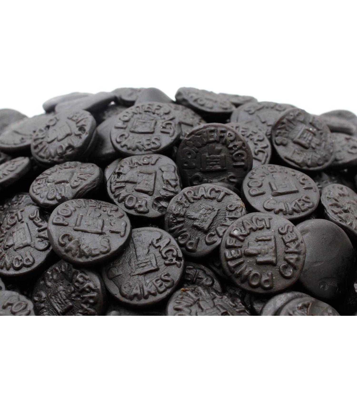 Taveners Pontefract Cakes 500g Stand Up Gift Pouch - Aniseed & Liquorice Flavour Gums - A Popular Traditional Liquorice Sweet - Buy Online on SooperMarket.com