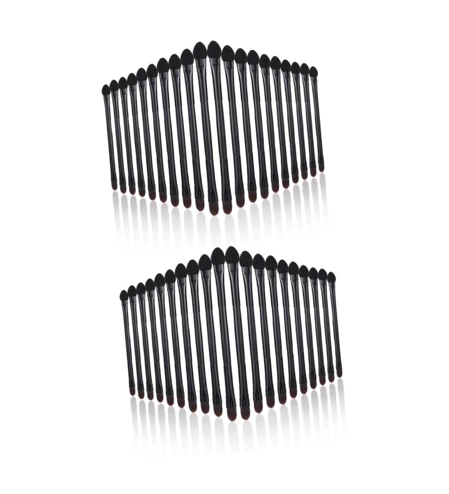 Baluue 40 Pcs Double Eye Shadow Makeup Eye Shadow Brush Applicator Blending Brush Eyeshadow Plastic Black - Buy Online on SooperMarket.com