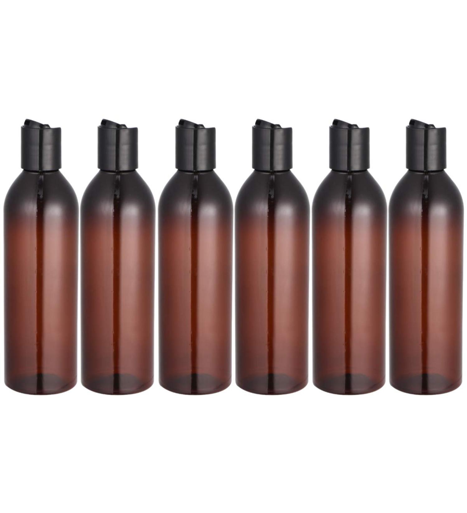 Minkissy Shampoo Dispenser 6pcs 250ml Portable Travel Bottles Plastic Refillable Bottles Plastic Squeeze Bottle with Disc Cap for Shampoo Lotion (Brown Bottle) Travel Size Toiletries - Buy Online on SooperMarket.com
