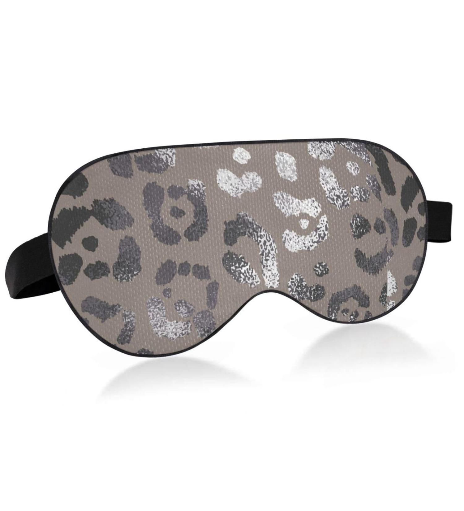 Haskirky Light Blocking Eye Mask | Adjustable Breathable Adult Men and Women | Travel, Yoga, Meditation | Deep Sleep Comfort | Silver Brown Leopard - Buy Online on SooperMarket.com