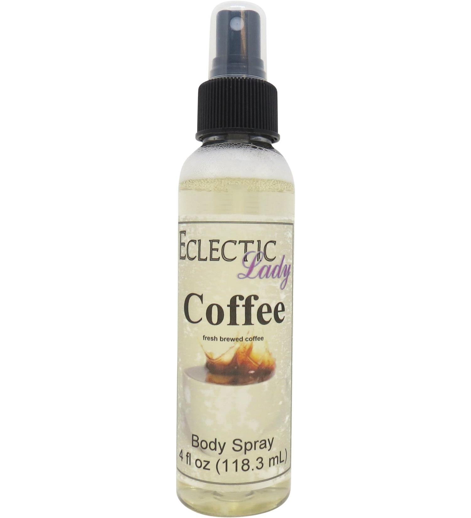 Eclectic Lady Coffee Scented Body Spray Original Strength Moisturizing Fragrance Hydrating Vegetable Glycerin Handcrafted in USA Phthalate-Free - Wake up with Fresh Scented Coffee Fragrance (4 Regular Strength 4 Fl Oz (Pack of 1) - Buy Online on SooperMarket.com