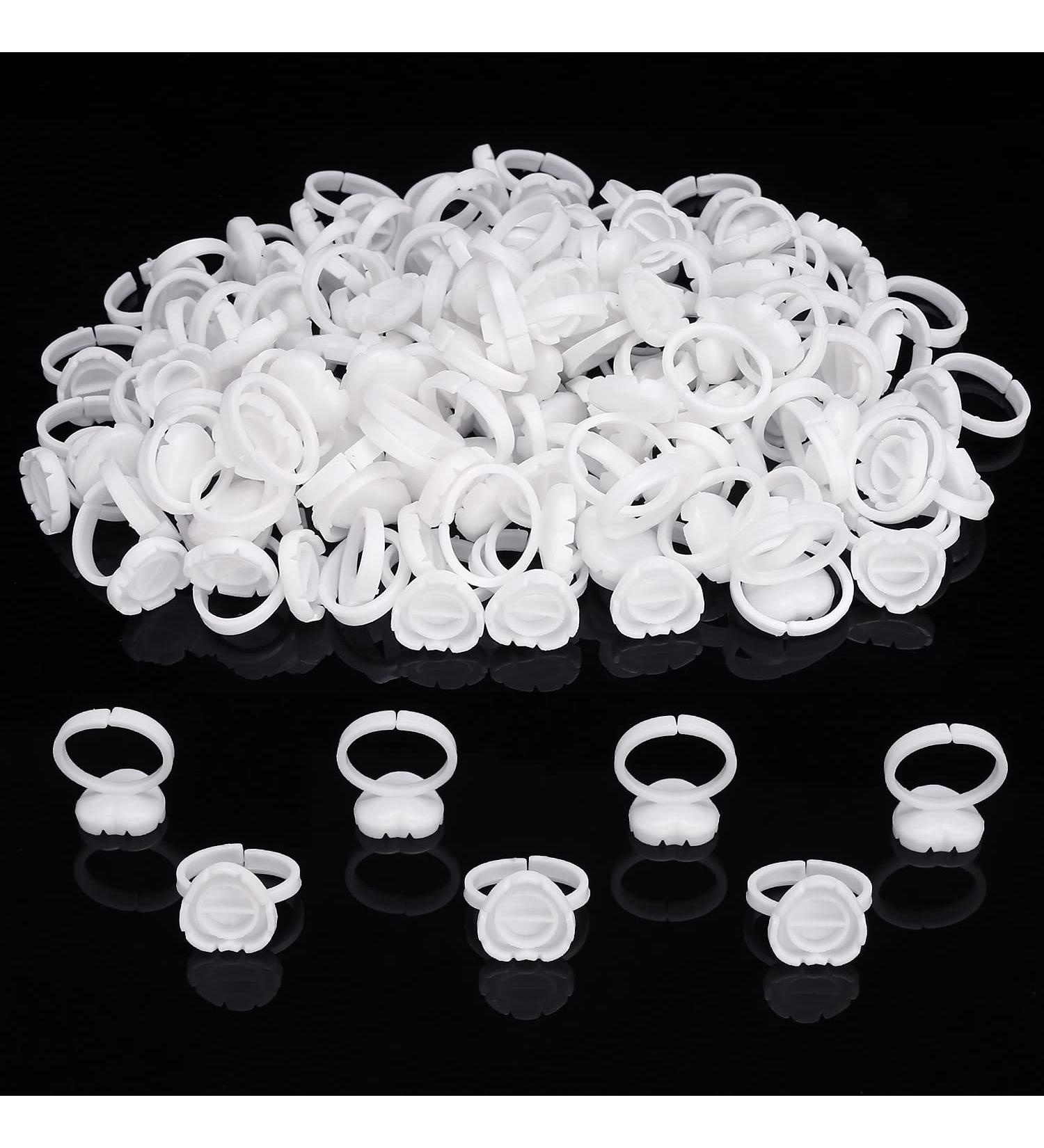 Limko Glue Rings 100PCS Cute Triangle White Glue Cups for Lash Extensions - Makeup Cup for Eyelash Glue Holder - High-Quality Supplies - Buy Online on SooperMarket.com