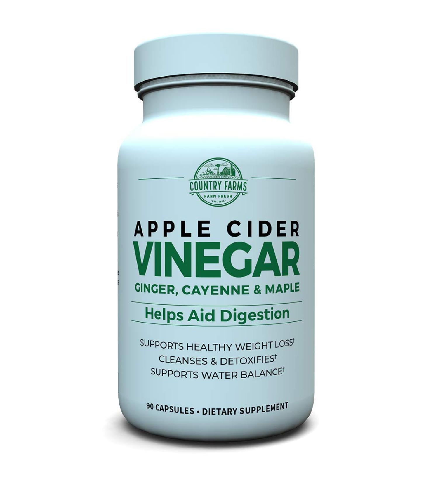 Country Farms Apple Cider Vinegar Capsules with Ginger, Cayenne, Maple - 90 Count - Buy Online on SooperMarket.com