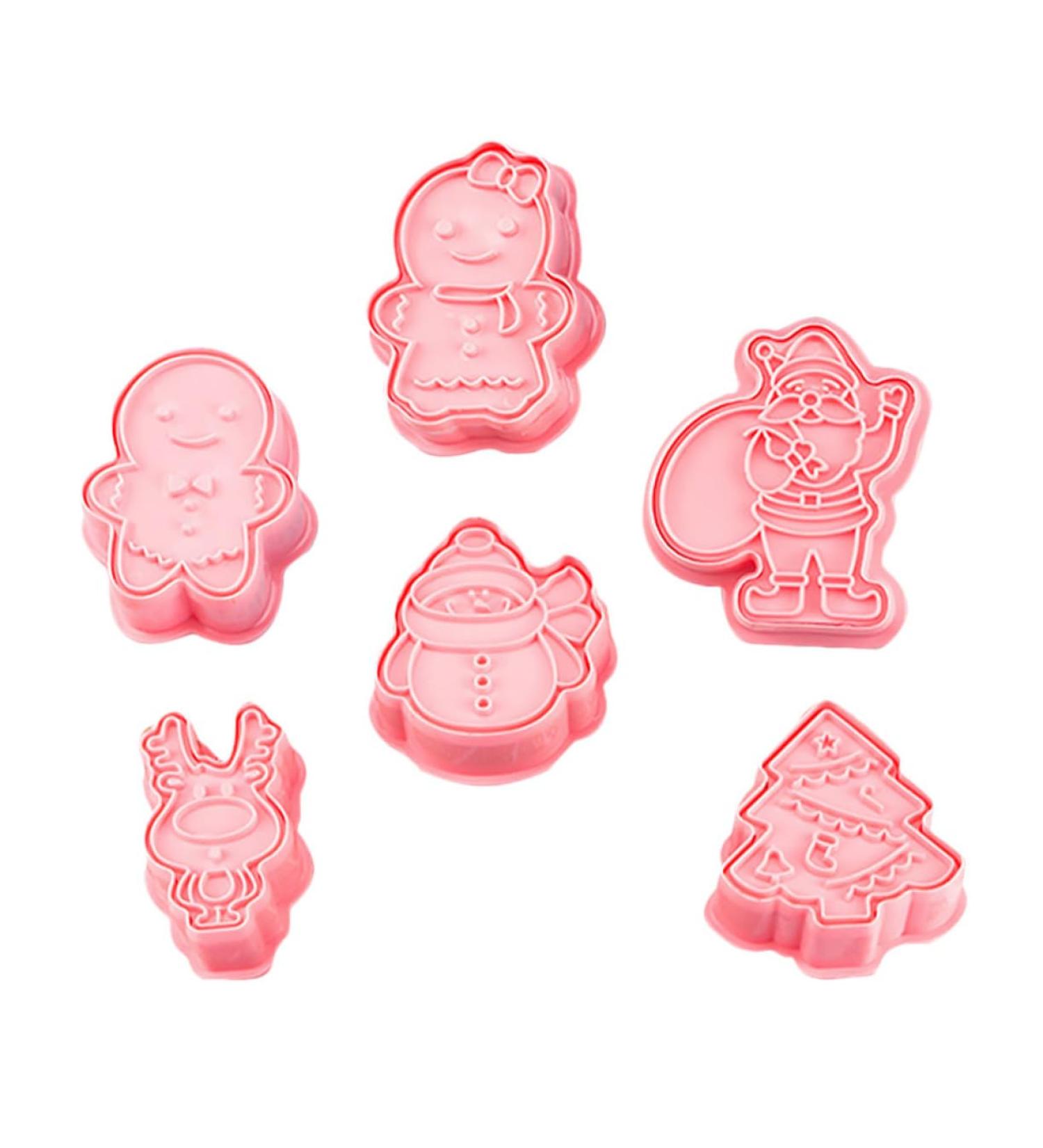 Cabilock 12 Pcs Biscuit Mold Christmas Embossing Mold Silicone Chocolate Mould Tool 3D Pink Pp Household - Buy Online on SooperMarket.com